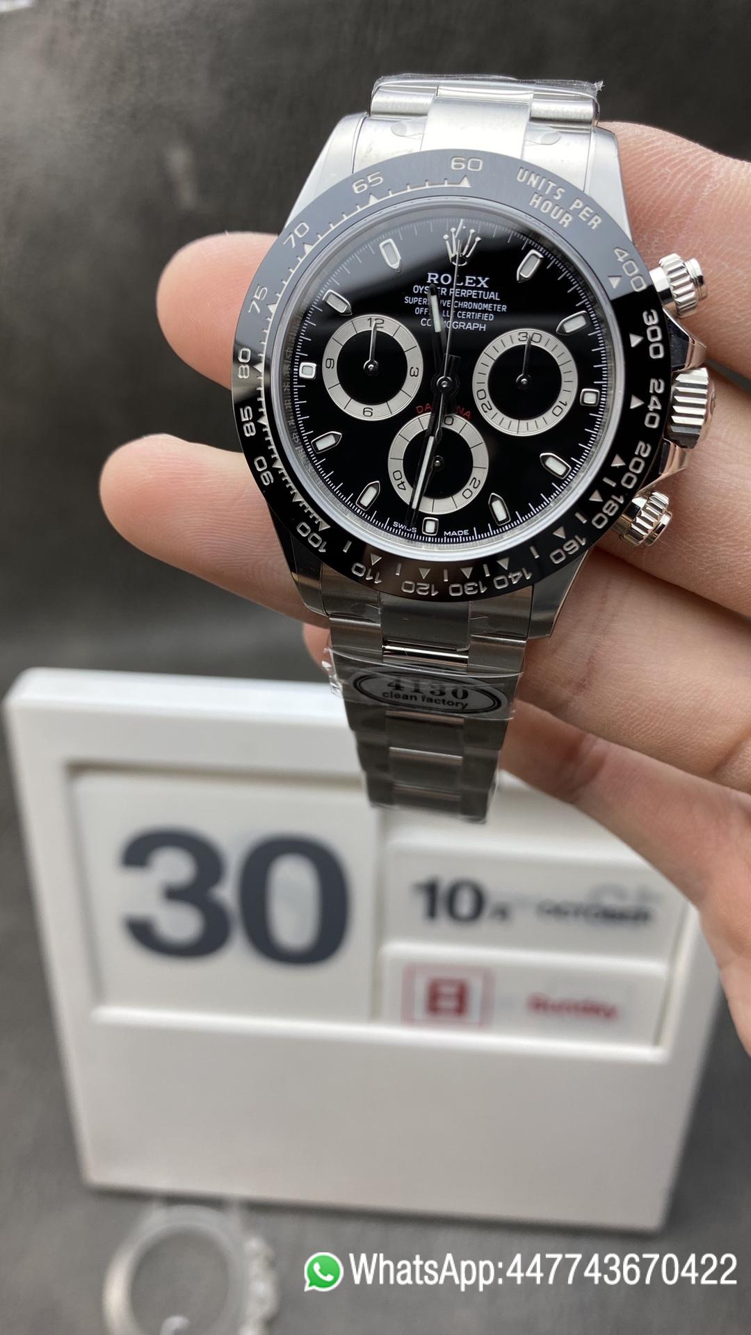 Daytona 116500 Victory 11 Best Edition 904L SS Case and Bracelet Black Dial SA4130 V2 Daytona 116500 Clean 11 Best Edition 904L SS Case and Bracelet Black Dial SA4130 V2