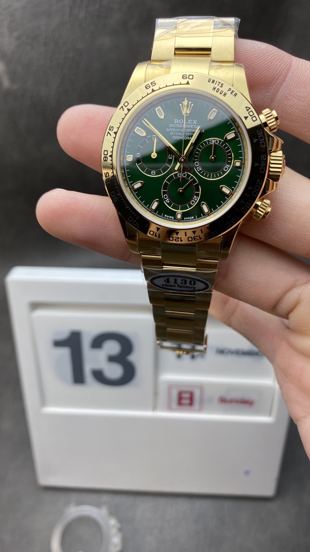 Daytona 116508 Victory 11 Best Edition Green Dial on YG Bracelet SA4130 V2 Daytona 116508 Clean 11 Best Edition Green Dial on YG Bracelet SA4130 V2