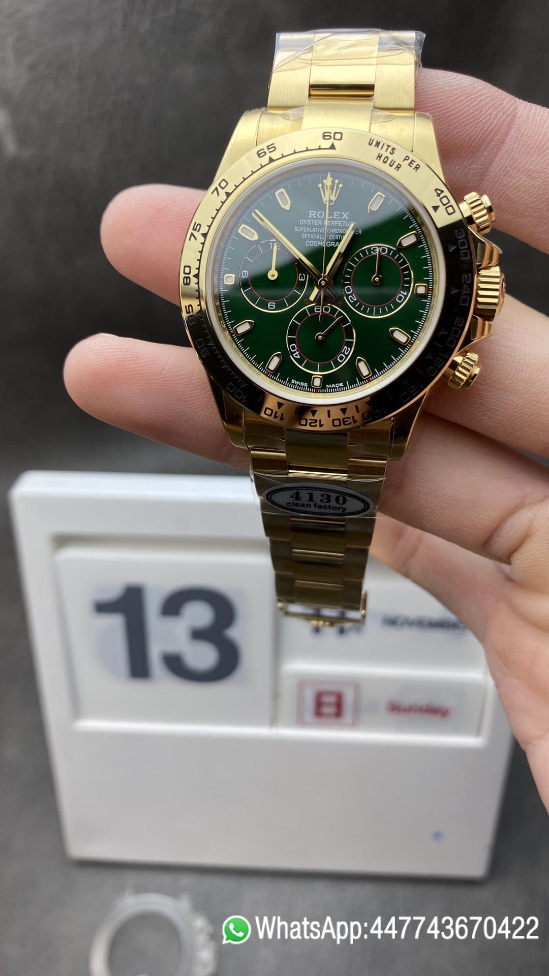 Daytona 116508 Victory 11 Best Edition Green Dial on YG Bracelet SA4130 V2 Daytona 116508 Clean 11 Best Edition Green Dial on YG Bracelet SA4130 V2