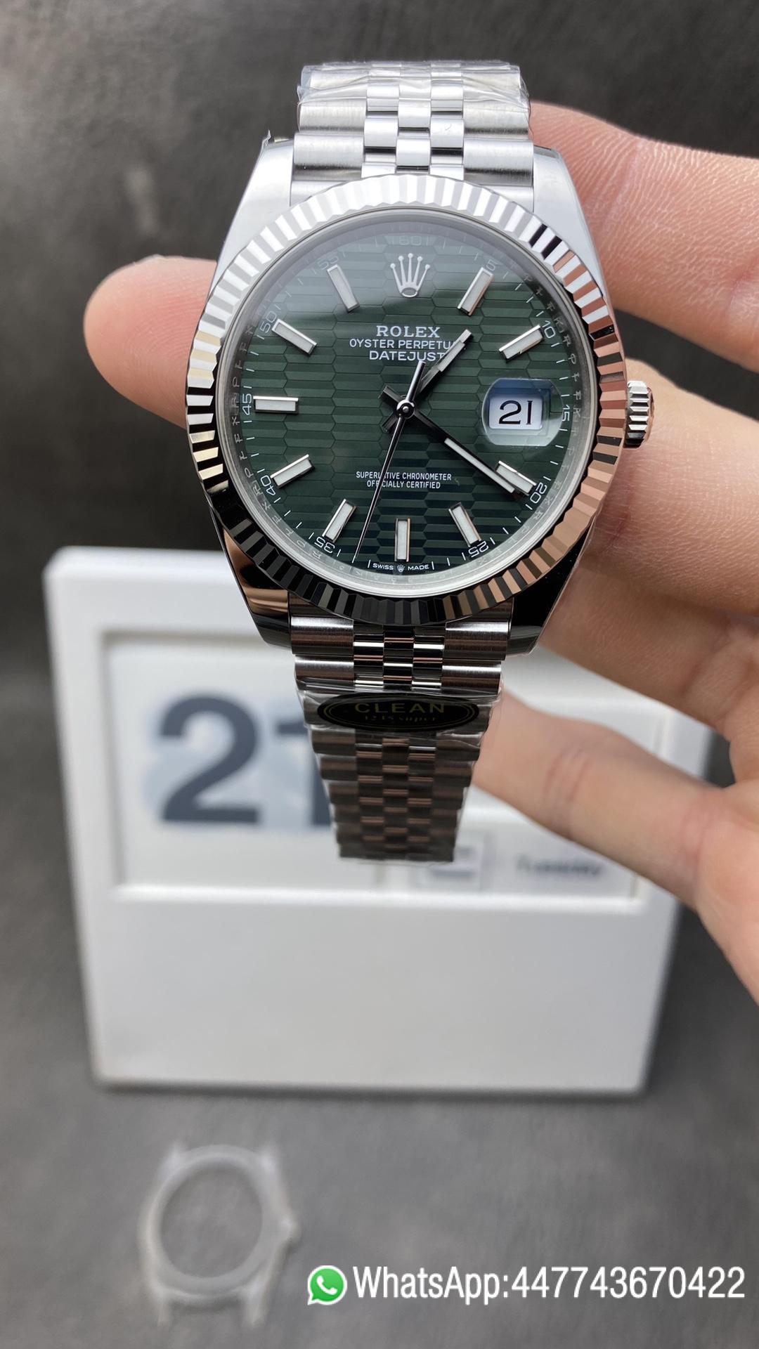 Super Clone DateJust 126334 41mm CF Rolex Watch Best Edition 904L Steel Green Texuted Dial on Jubilee Bracelet VR3235 Clean Factory DateJust 126334 41mm CF Rolex Watch Best Edition 904L Steel Green Texuted Dial on Jubilee Bracelet VR3235