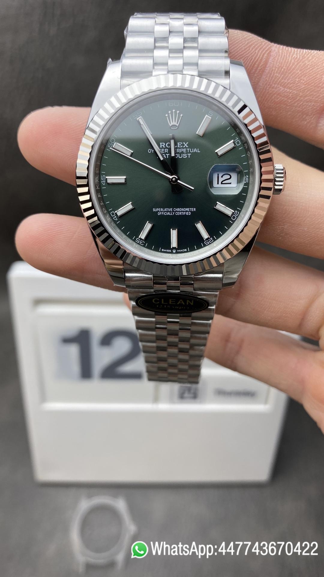 Super Clone DateJust 126334 41mm CF Rolex Watch Best Edition 904L Steel Olive Green Dial on Jubilee Bracelet VR3235 Clean Factory DateJust 126334 41mm CF Rolex Watch Best Edition 904L Steel Olive Green Dial on Jubilee Bracelet VR3235
