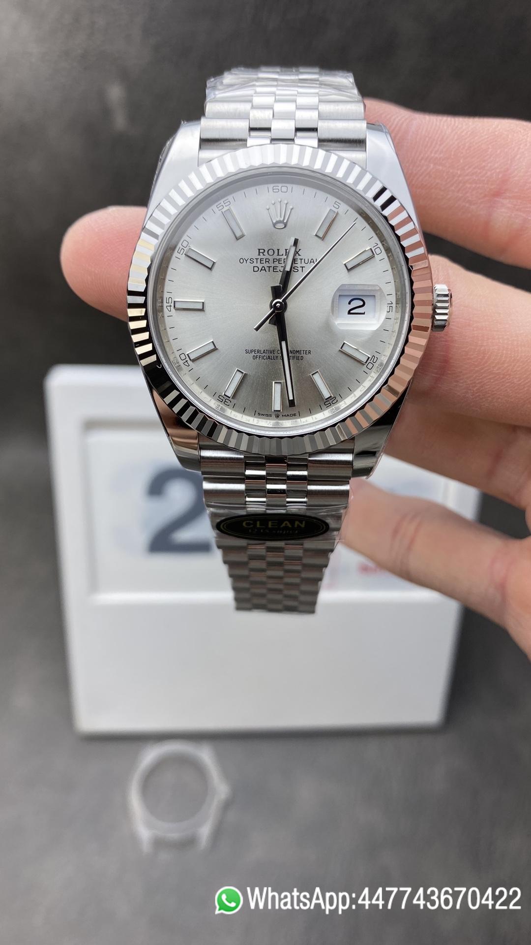 Super Clone DateJust 41 126334 Super Clone Quality 904L Steel Silver Stick Dial on Jubilee Bracelet VR3235 Movement Clean Factory DateJust 41 126334 Super Clone Quality 904L Steel Silver Stick Dial on Jubilee Bracelet VR3235 Movement