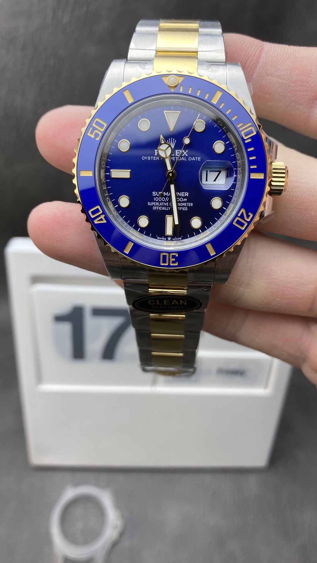 Victory Factory Rolex Submariner 126613LB Blue Dial Blue Ceramic Bezel 41mm 904 Steel Case Two Tone Yollow Gold Steel Oyster Bracelet VR3235 Movement Clean Factory Rolex Submariner 126613LB Blue Dial Blue Ceramic Bezel 41mm 904 Steel Case Two Tone Yollow Gold Steel Oyster Bracelet VR3235 Movement