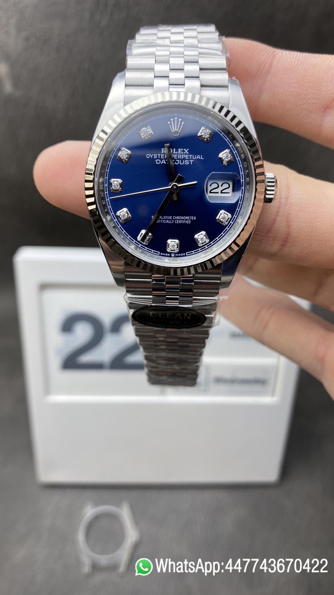 Super Clone Sito Ufficiale Rolex DateJust 36mm 126234 904L Steel Blue Dial with Diamonds Markers on Jubilee Bracelet VR3235 Movement Clean Factory Sito Ufficiale Rolex DateJust 36mm 126234 904L Steel Blue Dial with Diamonds Markers on Jubilee Bracelet VR3235 Movement
