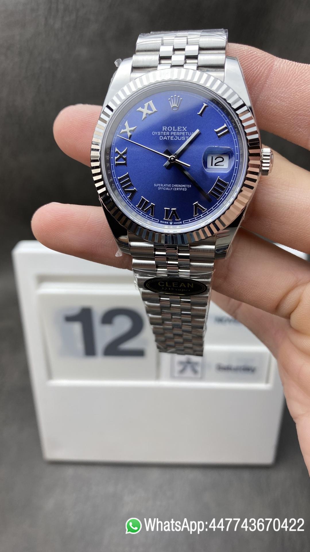 Super Clone Datejust CF Datejust 126334 41mm Azzurro Blue Dial Roma Markers Jubilee Bracelet 904L Oystersteel DD3235 Movement Clean Factory Datejust CF Datejust 126334 41mm Azzurro Blue Dial Roma Markers Jubilee Bracelet 904L Oystersteel DD3235 Movement