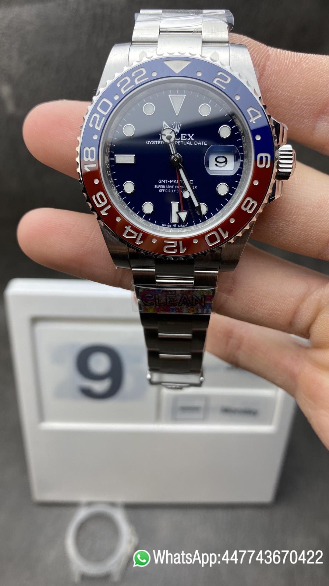 Super Clone Rolex CF GMT Master II 126719BLRO Midnight Blue Dial Red Blue Ceramic Bezel 904L Oystersteel Oyster Bracelet SA3285 Movement 01 Clean Factory Rolex CF GMT Master II 126719BLRO Midnight Blue Dial Red Blue Ceramic Bezel 904L Oystersteel Oyster Bracelet SA3285 Movement 01