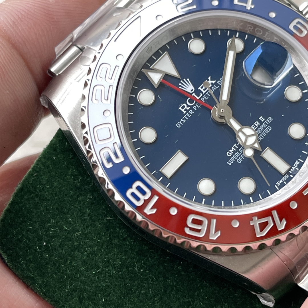Clean Factory Rolex CF GMT Master II 126719BLRO Midnight Blue Dial Red Blue Ceramic Bezel 904L Oystersteel Oyster Bracelet SA3285 Movement 09
