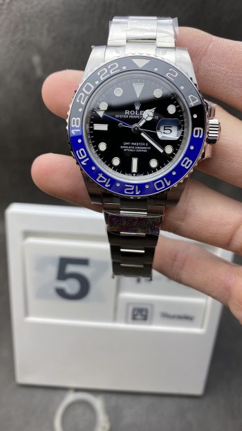 Clean Factory Watch Store Rolex Batman GMT Master II 126710BLNR Black Dial Blue Black Ceramic Bezel 904L Steel Oyster Bracelet SA3285 Movement