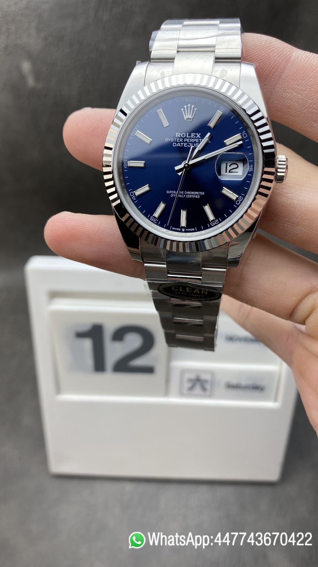 Super Clone Watches Victory Watch Store CF Datejust 41mm 126334 904L Oystersteel Blue Dial with Stick Markers Oyster Bracelet DanDong 3235 Movement Clean Factory Watches Clean Watch Store CF Datejust 41mm 126334 904L Oystersteel Blue Dial with Stick Markers Oyster Bracelet DanDong 3235 Movement