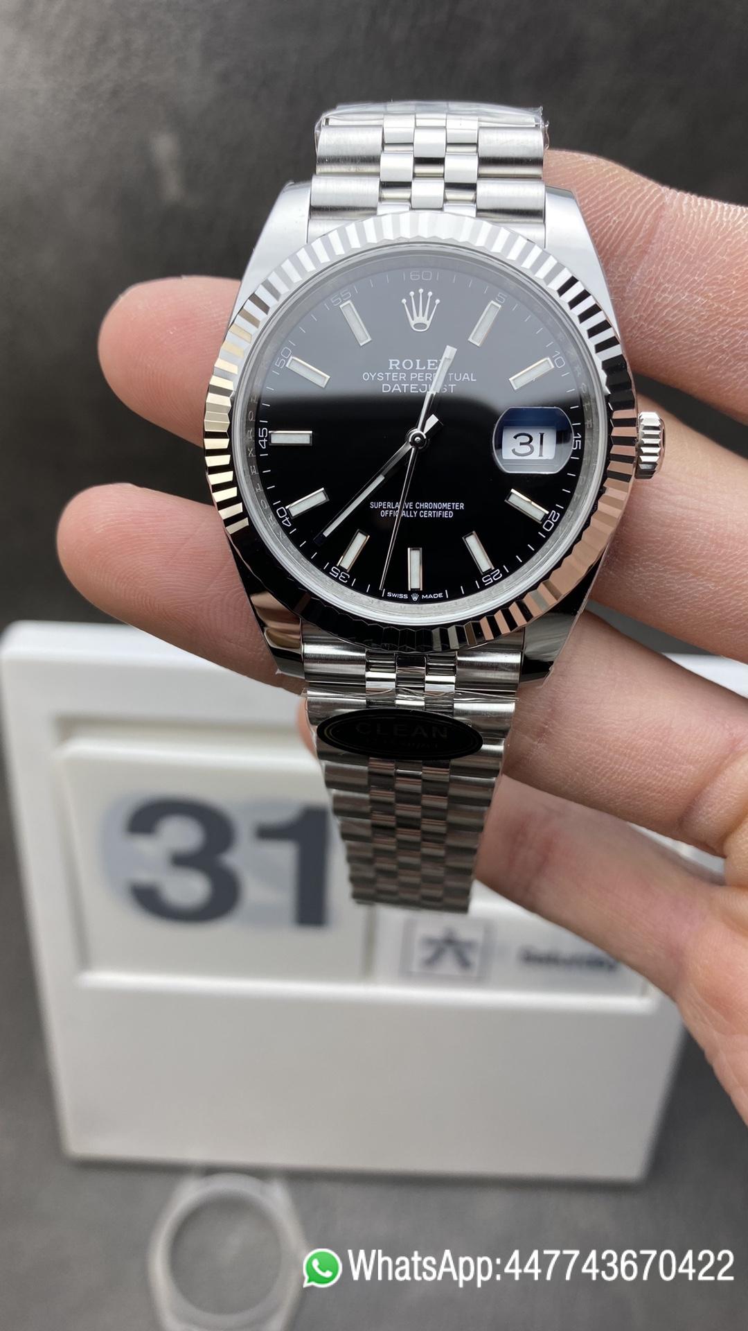 Super Clone Watches Victory Watches CF Datejust 41mm 126334 Black Dial with Stick Markers 904L Oystersteel Jubilee Bracelet Clone 3235 Movement Clean Factory Watches Clean Watches CF Datejust 41mm 126334 Black Dial with Stick Markers 904L Oystersteel Jubilee Bracelet Clone 3235 Movement