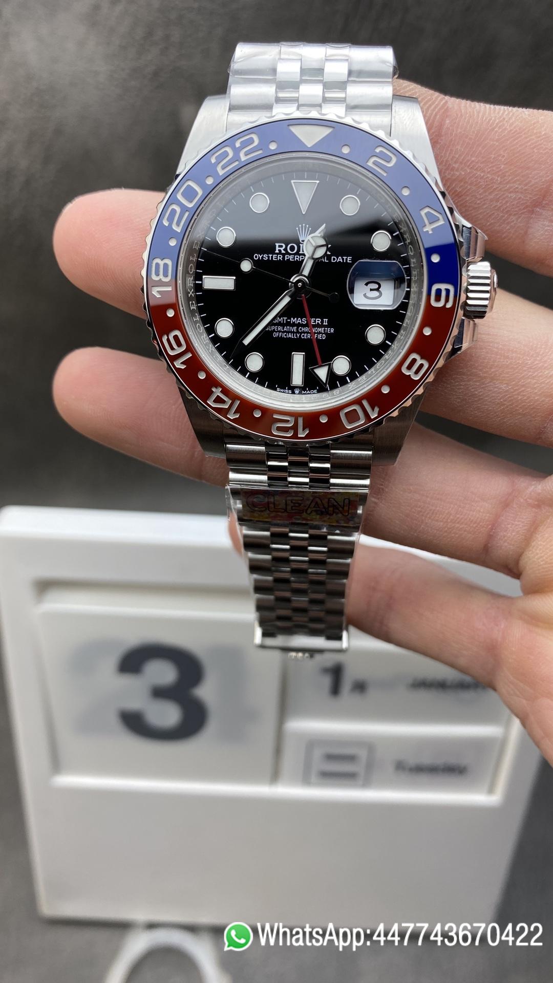 Victory Watch Factory Rolex Pepsi GMT Master II 126710BLRO Blue Black Ceramic Bezel Black Dial 904L Oystersteel Jubilee Bracelet SA3285 Movement Clean Watch Factory Rolex Pepsi GMT Master II 126710BLRO Blue Black Ceramic Bezel Black Dial 904L Oystersteel Jubilee Bracelet SA3285 Movement