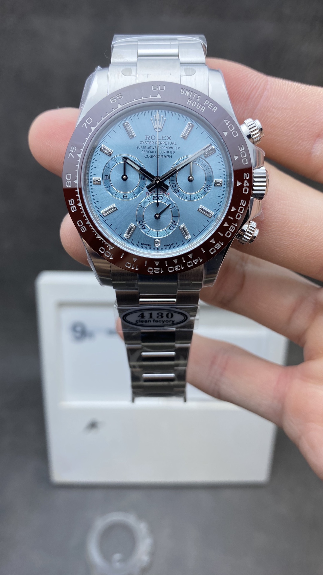 Victory Factory Watch Rolex Daytona 116506 Ice Blue Dial Crystal Markers 904L Stainless Steel Case Bracelet SA4130 Movement Clean Factory Watch Rolex Daytona 116506 Ice Blue Dial Crystal Markers 904L Stainless Steel Case Bracelet SA4130 Movement