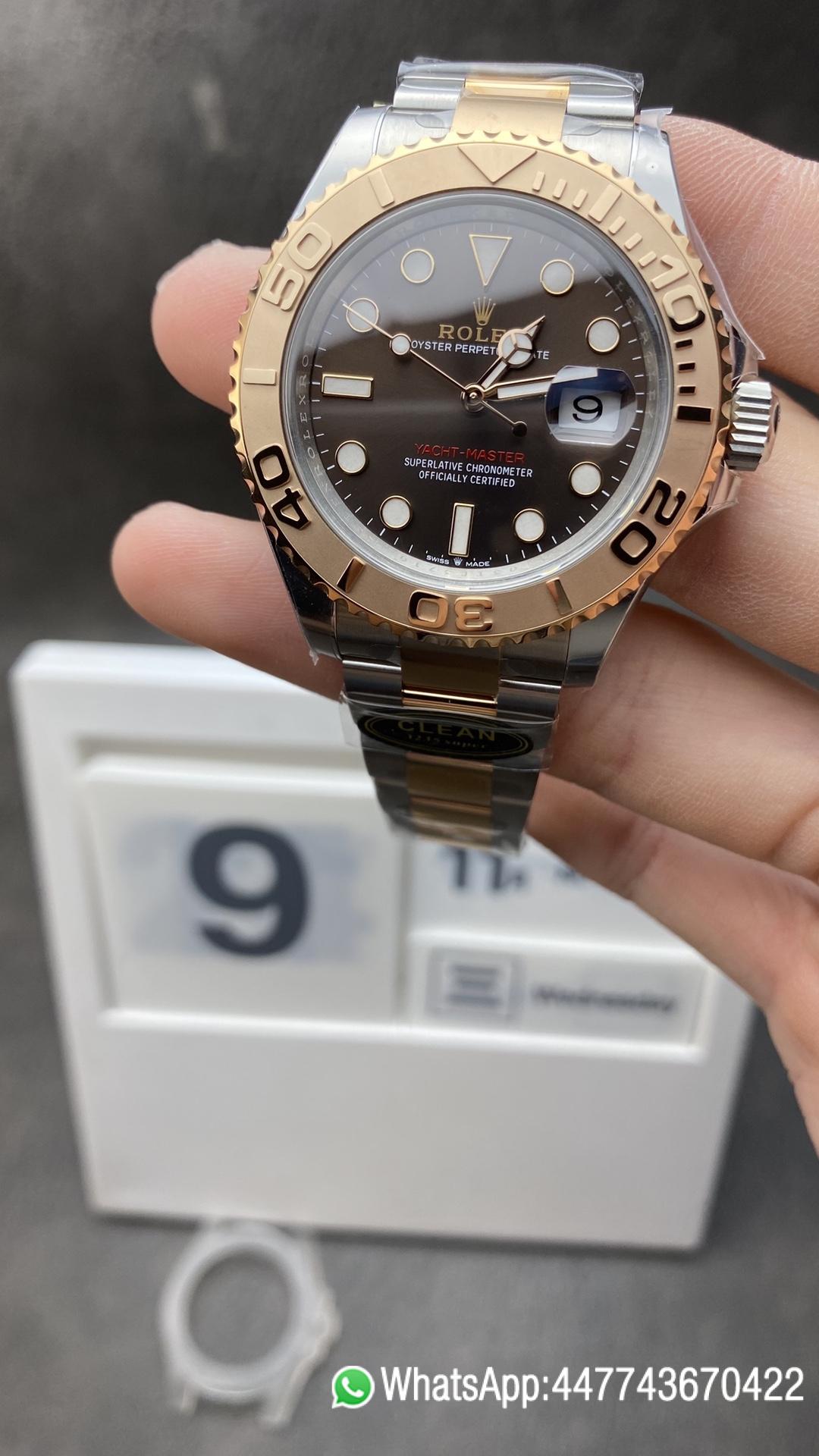 Super Clone Watches Rolex Yacht Master 126621 904L Steel Brown Dial 3D Rose Gold Bezel Rose Gold Steel Two Tone Bracelet VR3235 Clean Factory Watches Rolex Yacht Master 126621 904L Steel Brown Dial 3D Rose Gold Bezel Rose Gold Steel Two Tone Bracelet VR3235