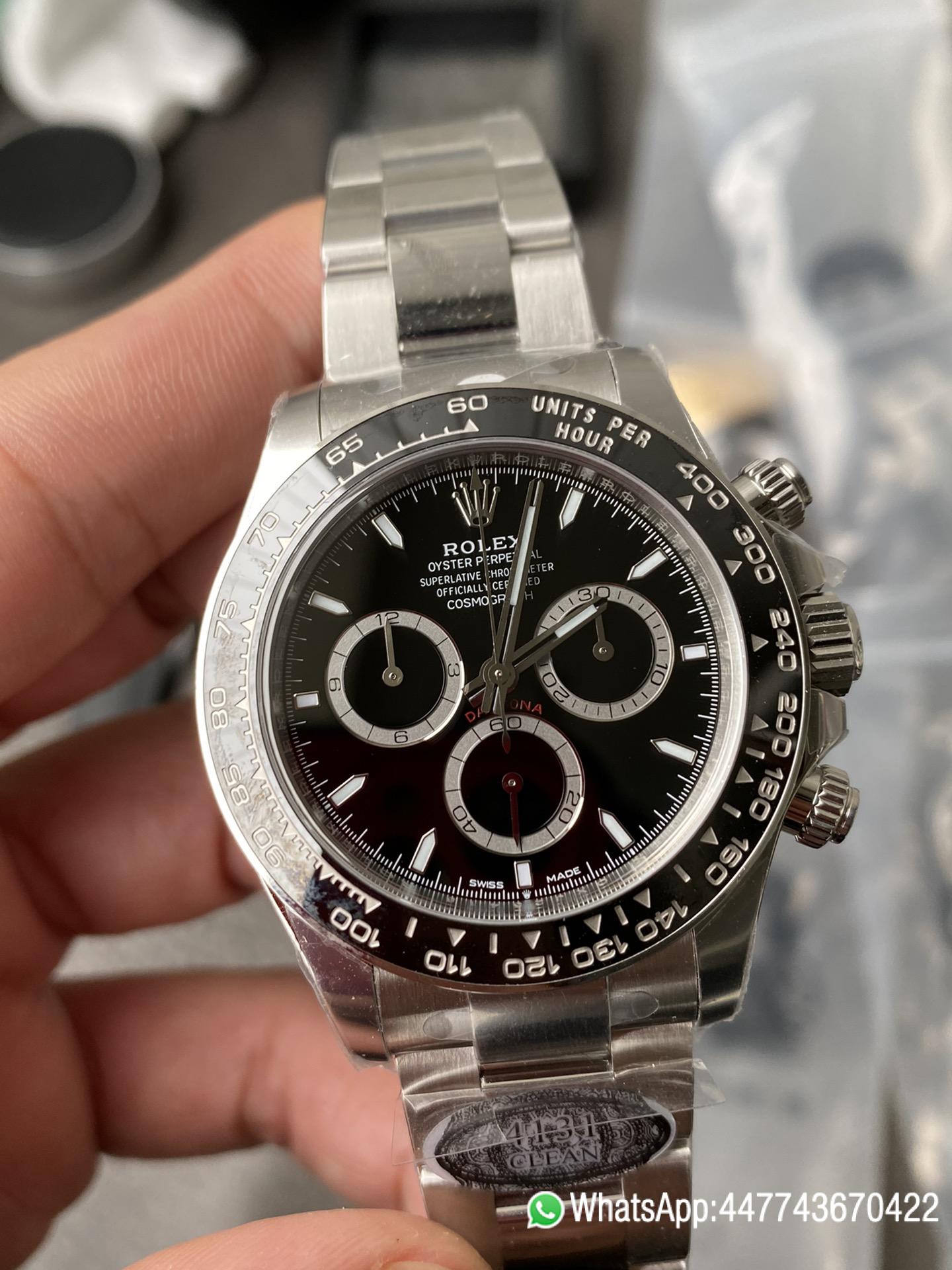 Super Clone Watch CF Watches Rolex Daytona 126500LN Black Dial Black Cerachrom Bezel 904L Oystersteel SH4131 Movement 01 Super Clone Watch CF Watches Rolex Daytona 126500LN Black Dial Black Cerachrom Bezel 904L Oystersteel SH4131 Movement 01