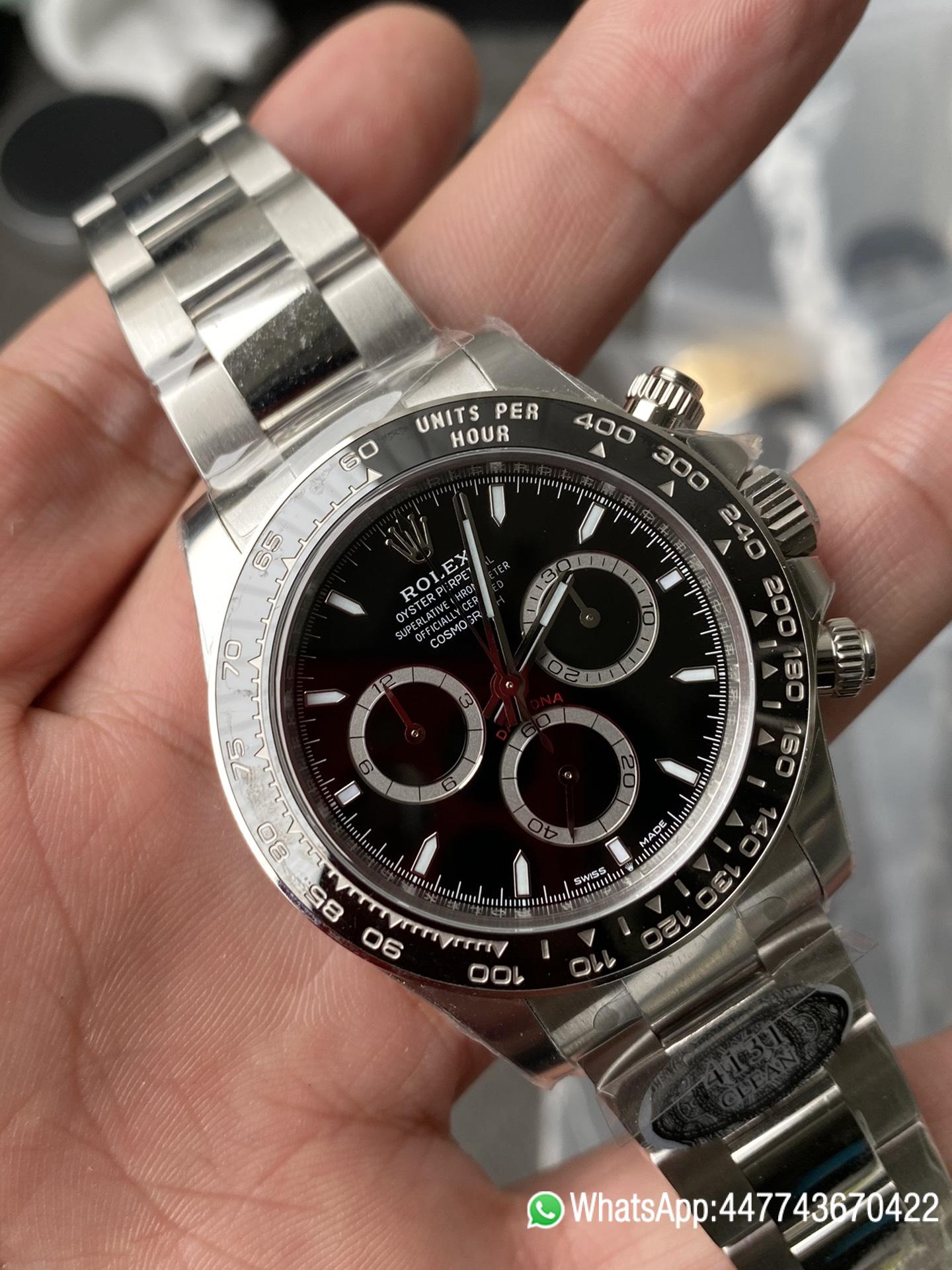 Super Clone Watch CF Watches Rolex Daytona 126500LN Black Dial Black Cerachrom Bezel 904L Oystersteel SH4131 Movement 02 Super Clone Watch CF Watches Rolex Daytona 126500LN Black Dial Black Cerachrom Bezel 904L Oystersteel SH4131 Movement 02