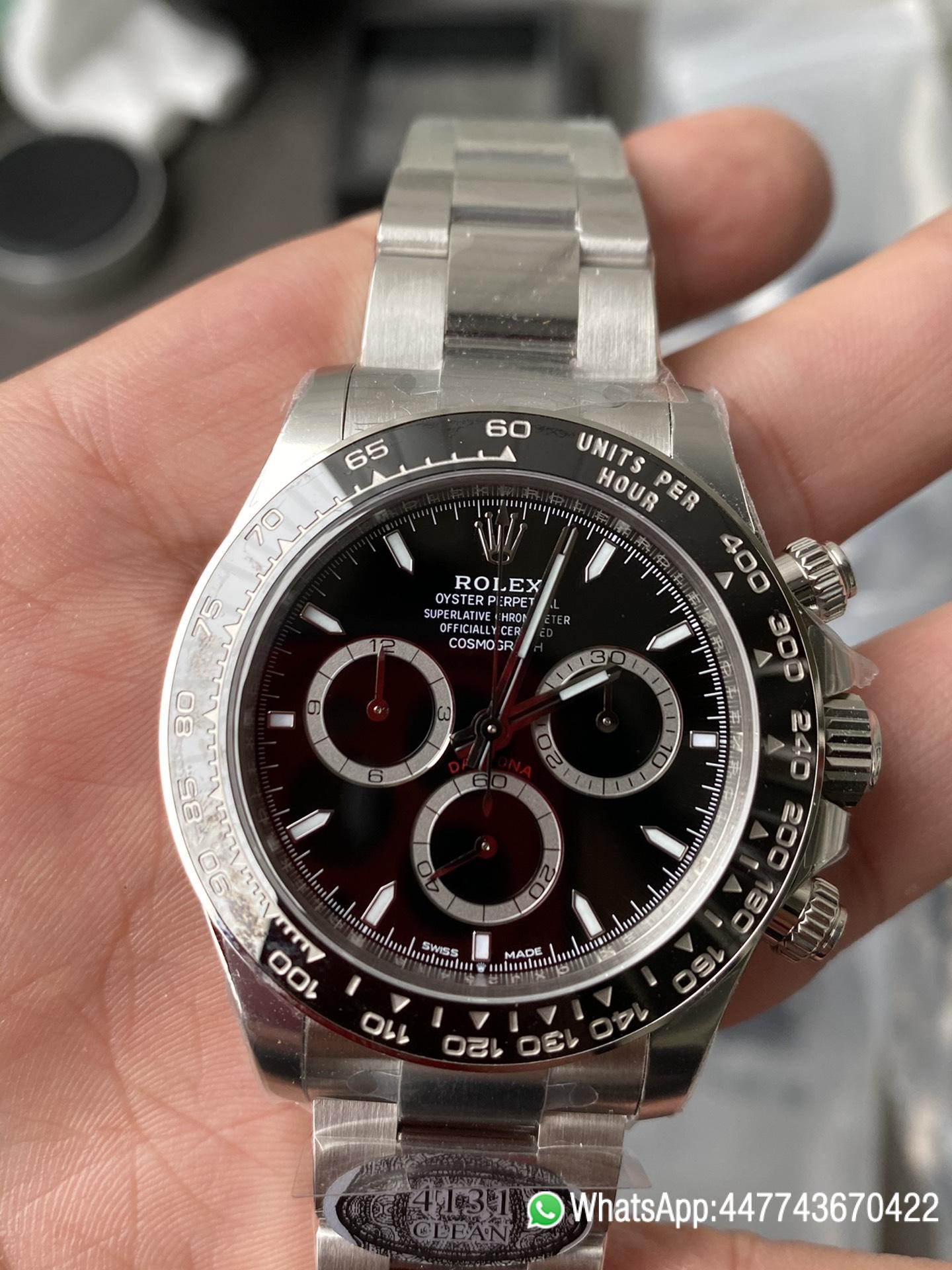 Super Clone Watch CF Watches Rolex Daytona 126500LN Black Dial Black Cerachrom Bezel 904L Oystersteel SH4131 Movement 03 Super Clone Watch CF Watches Rolex Daytona 126500LN Black Dial Black Cerachrom Bezel 904L Oystersteel SH4131 Movement 03