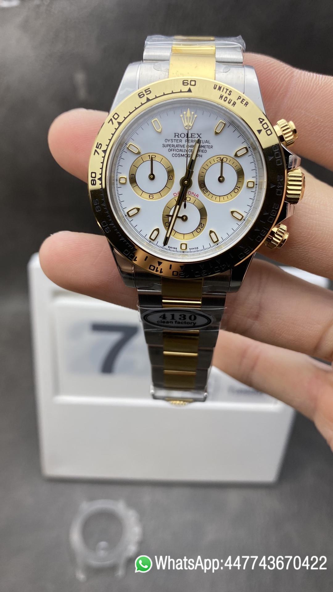 Super Clone Watch Rolex Daytoan 116503 White Dial Yellow Gold Bezel 904L Stainless Steel Case Two Tone Bracelet Clean Factory Watch Rolex Daytoan 116503 White Dial Yellow Gold Bezel 904L Stainless Steel Case Two Tone Bracelet