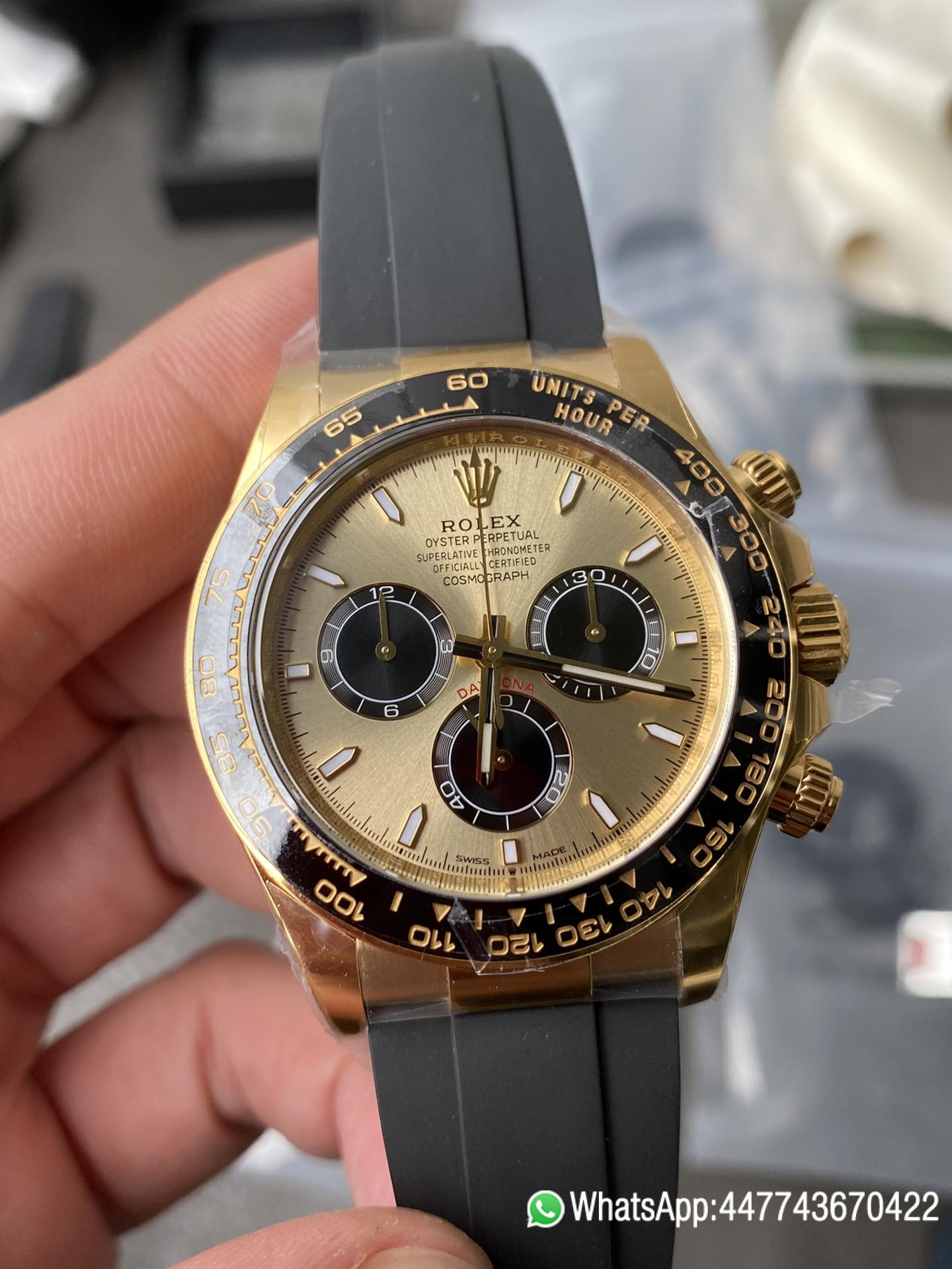 Super Clone Watch Rolex Daytoan 126518 Yellow Gold Dial Black Ceramic Bezel Oysterflex Strap SH4131 Movement 002 Super Clone Watch Rolex Daytoan 126518 Yellow Gold Dial Black Ceramic Bezel Oysterflex Strap SH4131 Movement 002