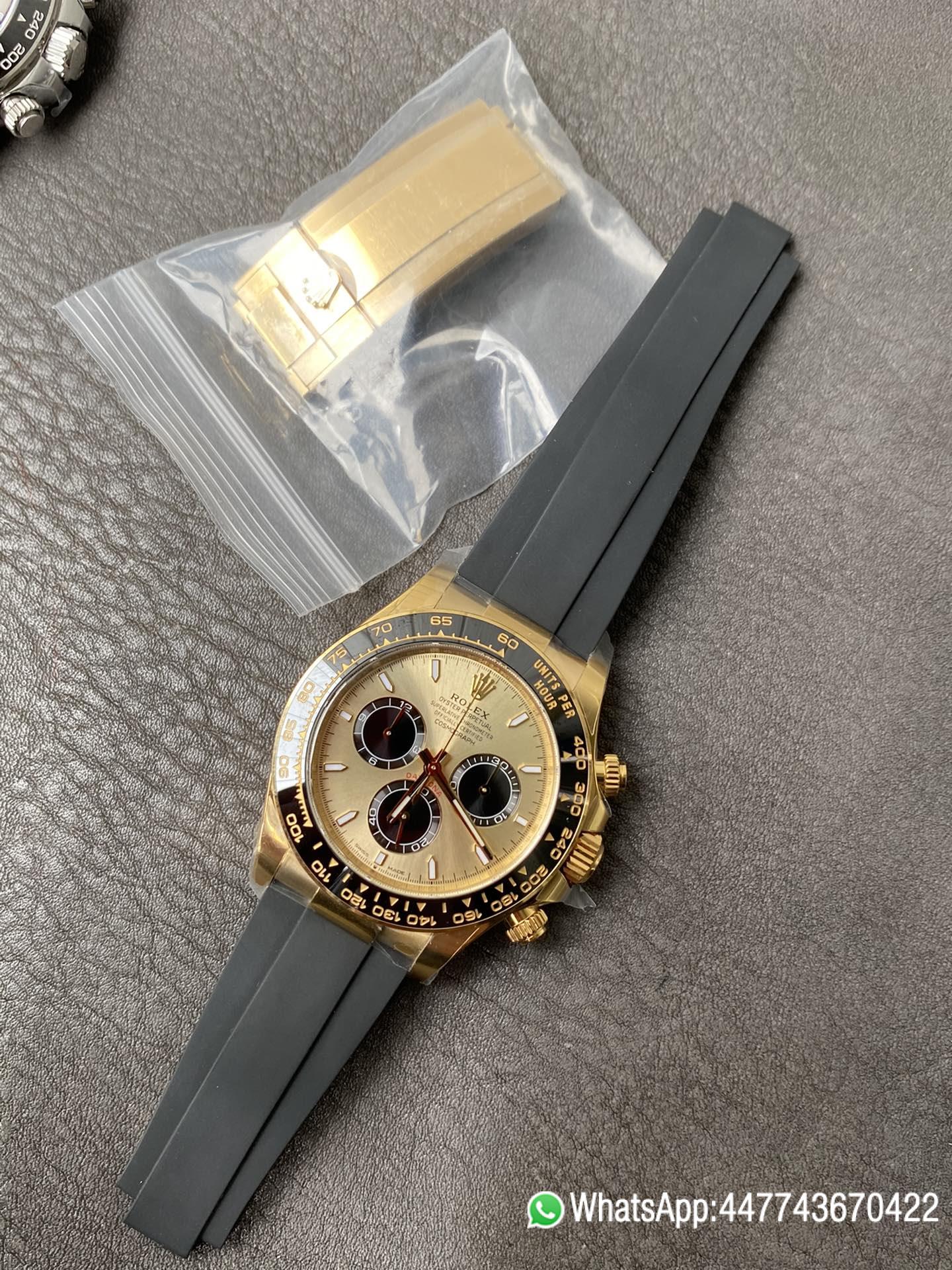 Super Clone Watch Rolex Daytoan 126518 Yellow Gold Dial Black Ceramic Bezel Oysterflex Strap SH4131 Movement 008 Super Clone Watch Rolex Daytoan 126518 Yellow Gold Dial Black Ceramic Bezel Oysterflex Strap SH4131 Movement 008