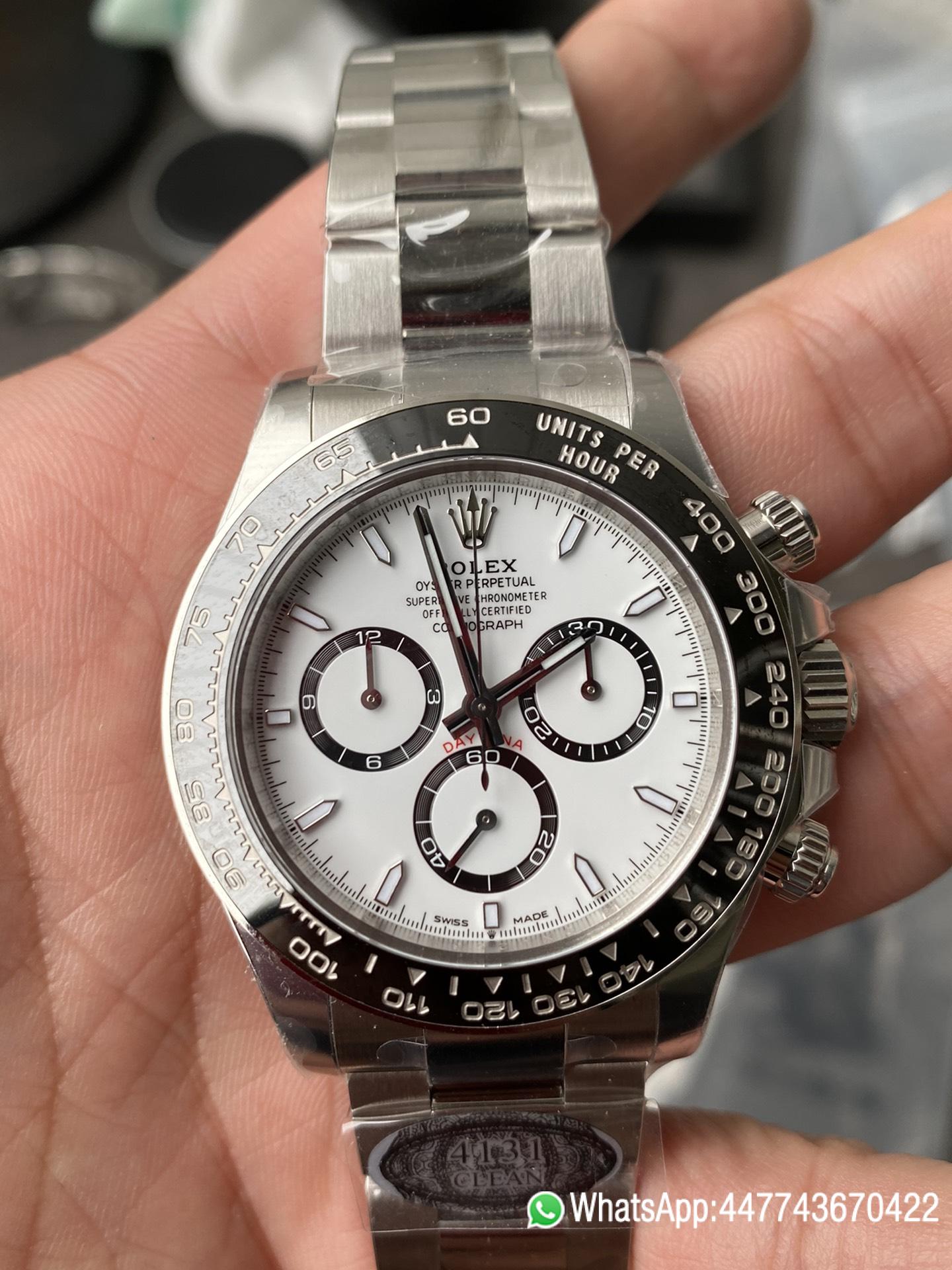 Super Clone Watch Rolex Daytona Panda 126500LN White Dial Black Cerachrom Bezel 904L Oystersteel SH4131 Movement 01 Super Clone Watch Rolex Daytona Panda 126500LN White Dial Black Cerachrom Bezel 904L Oystersteel SH4131 Movement 01
