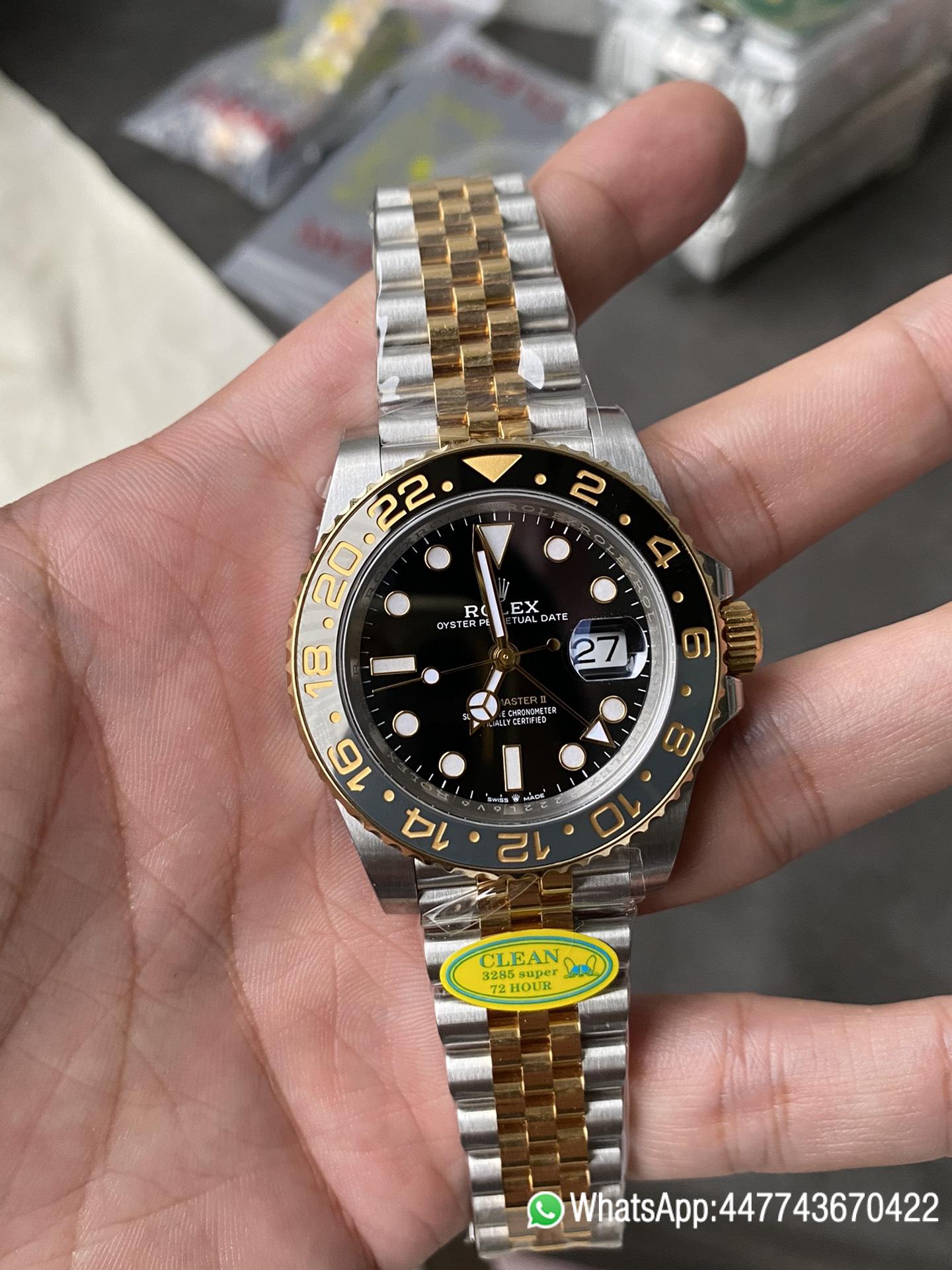 Super Clone GMT Master II 126713GRNR Oystersteel and Yellow Gold Black and Grey Bezel Black Dial Jubilee Bracelet DD3285 Movement 01 Super Clone GMT Master II 126713GRNR Oystersteel and Yellow Gold Black and Grey Bezel Black Dial Jubilee Bracelet DD3285 Movement 01
