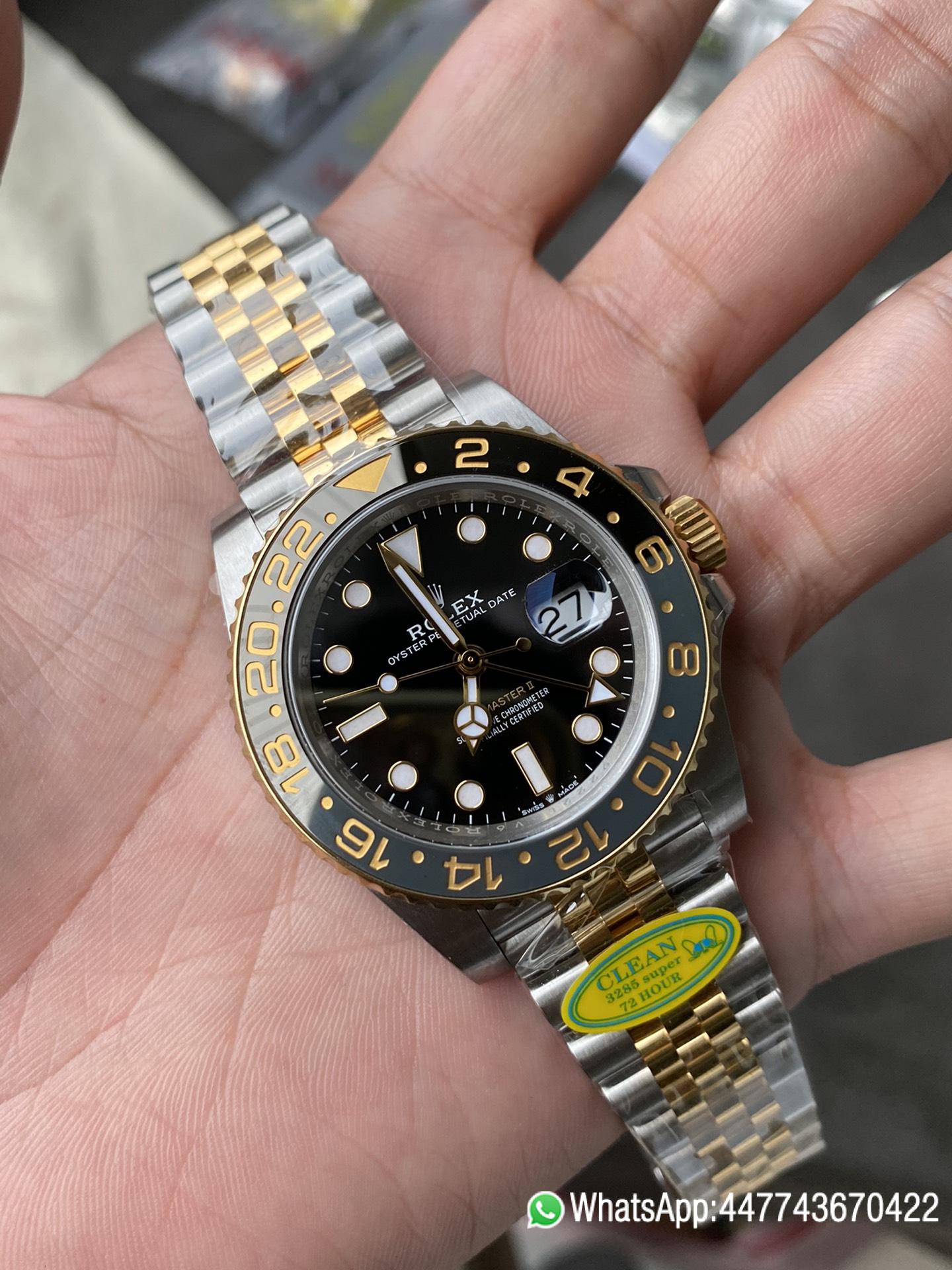 Super Clone GMT Master II 126713GRNR Oystersteel and Yellow Gold Black and Grey Bezel Black Dial Jubilee Bracelet DD3285 Movement 02 Super Clone GMT Master II 126713GRNR Oystersteel and Yellow Gold Black and Grey Bezel Black Dial Jubilee Bracelet DD3285 Movement 02
