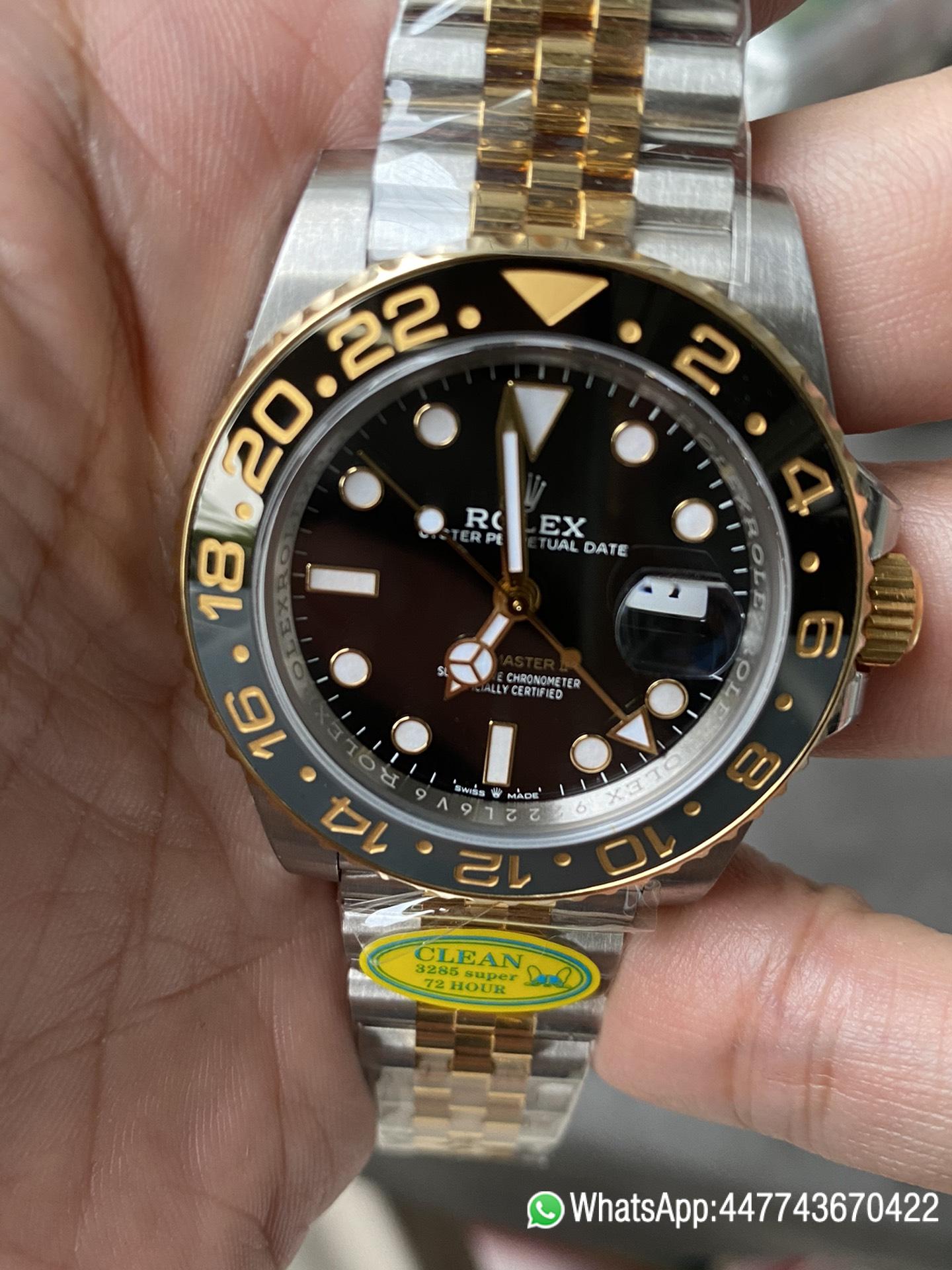 Super Clone GMT Master II 126713GRNR Oystersteel and Yellow Gold Black and Grey Bezel Black Dial Jubilee Bracelet DD3285 Movement 03 Super Clone GMT Master II 126713GRNR Oystersteel and Yellow Gold Black and Grey Bezel Black Dial Jubilee Bracelet DD3285 Movement 03