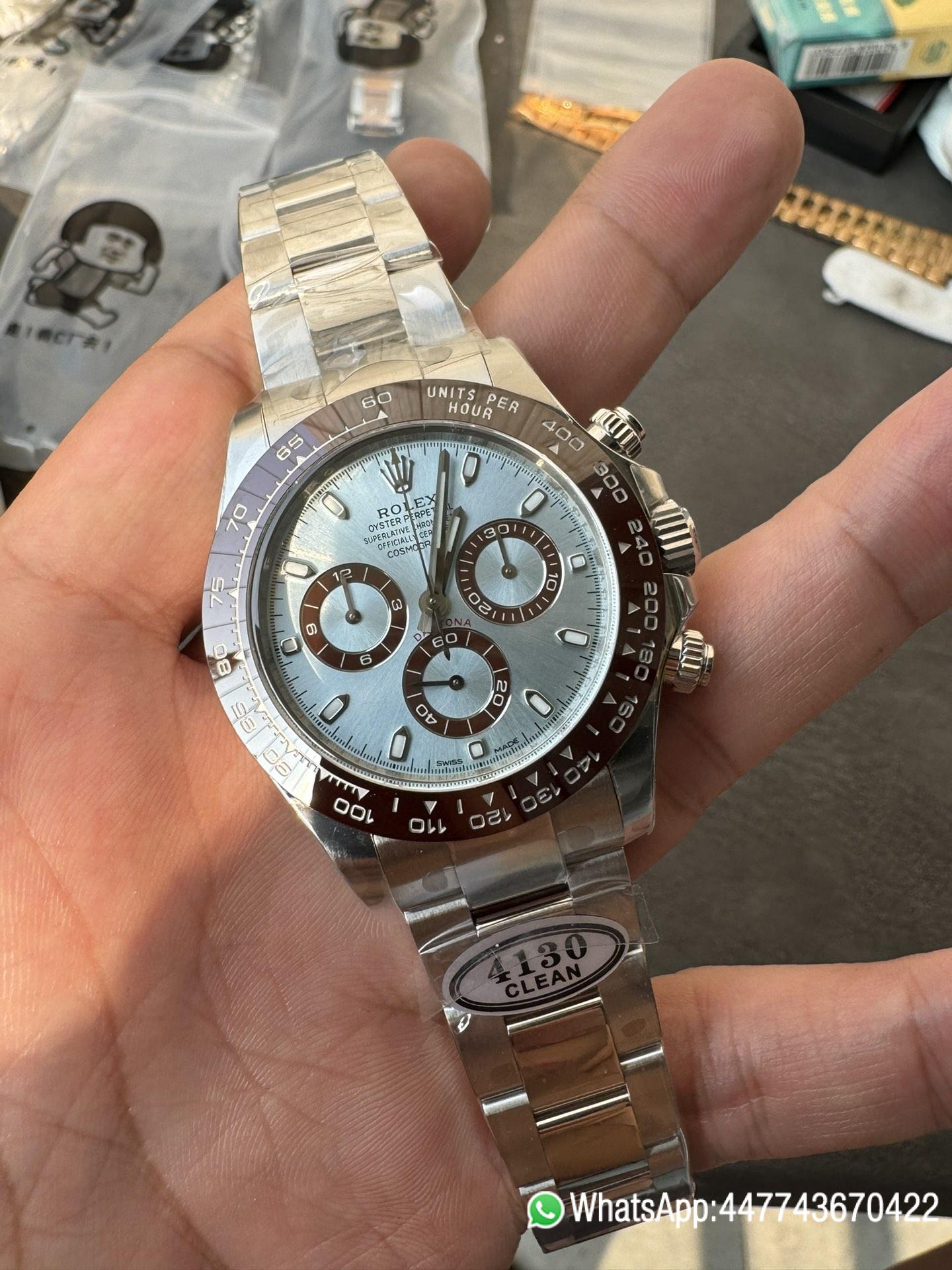 Super Clone Watch Rolex Daytona 116506 Ice Blue Dial Stick Markers 904L Steel Case Bracelet DD4130 Movement 01 Super Clone Watch Rolex Daytona 116506 Ice Blue Dial Stick Markers 904L Steel Case Bracelet DD4130 Movement 01