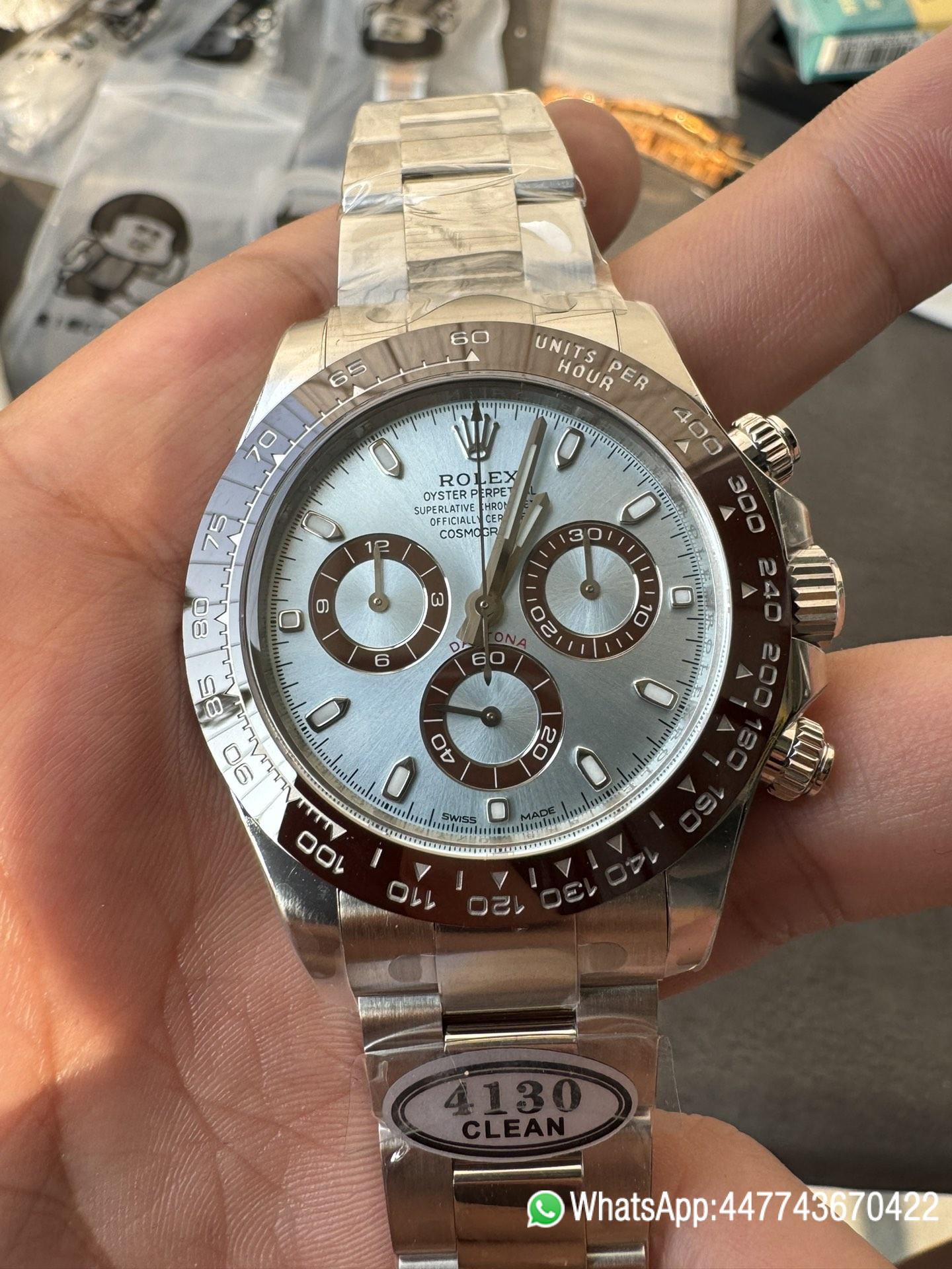 Super Clone Watch Rolex Daytona 116506 Ice Blue Dial Stick Markers 904L Steel Case Bracelet DD4130 Movement 02 Super Clone Watch Rolex Daytona 116506 Ice Blue Dial Stick Markers 904L Steel Case Bracelet DD4130 Movement 02