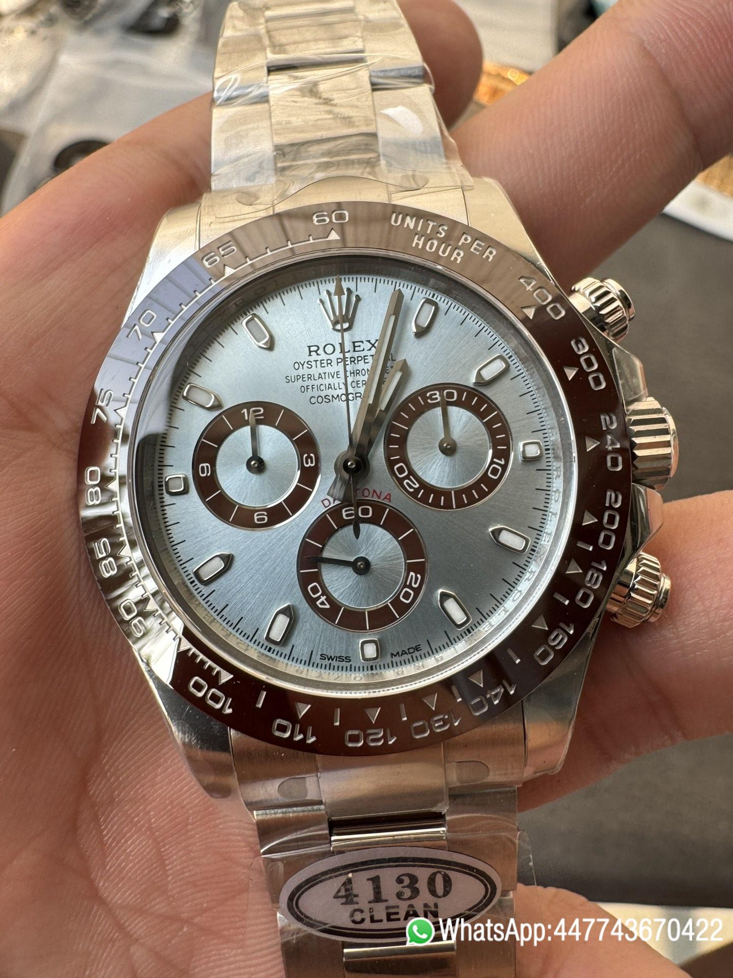 Super Clone Watch Rolex Daytona 116506 Ice Blue Dial Stick Markers 904L Steel Case Bracelet DD4130 Movement 03 Super Clone Watch Rolex Daytona 116506 Ice Blue Dial Stick Markers 904L Steel Case Bracelet DD4130 Movement 03