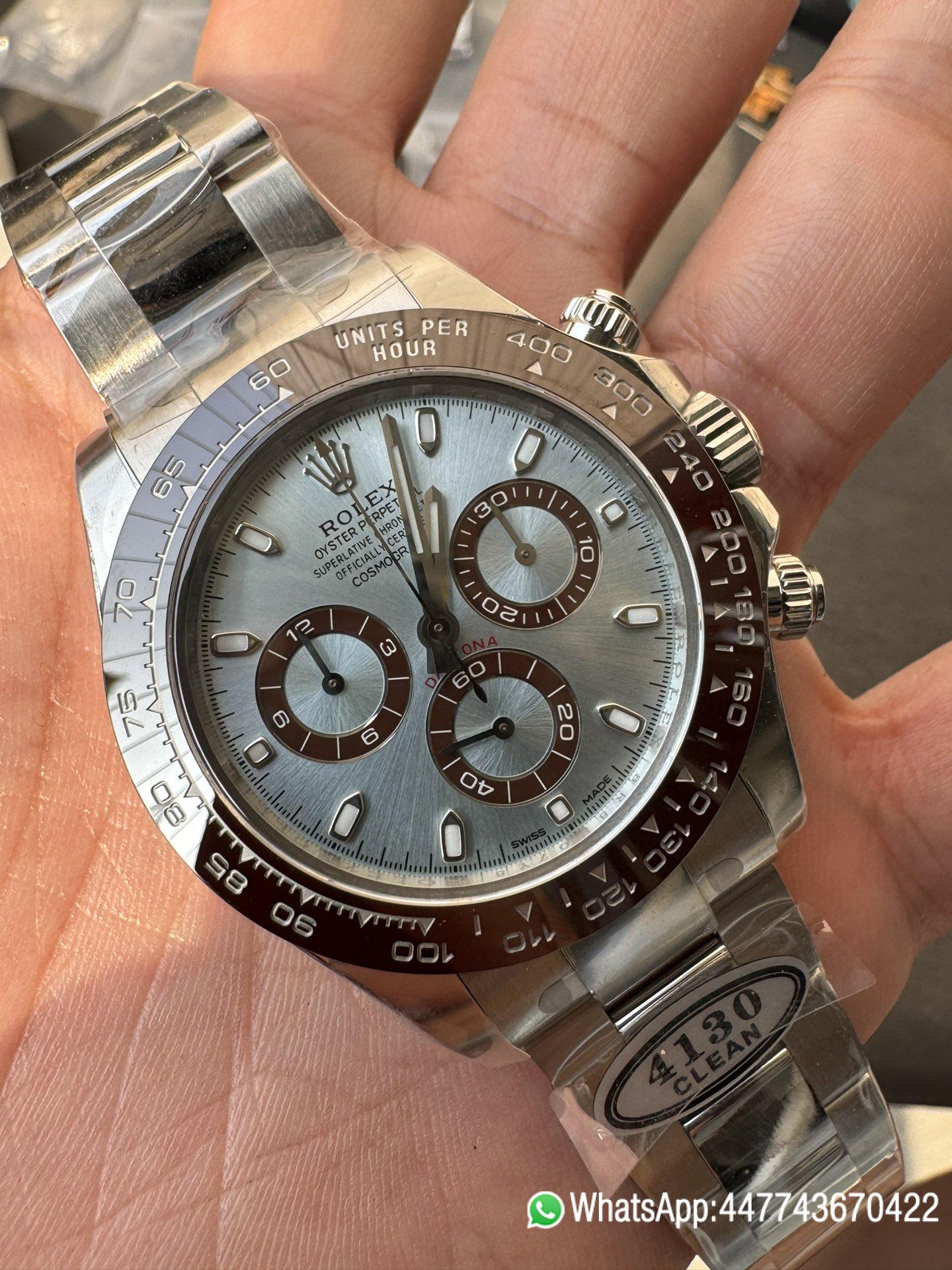 Super Clone Watch Rolex Daytona 116506 Ice Blue Dial Stick Markers 904L Steel Case Bracelet DD4130 Movement 04 Super Clone Watch Rolex Daytona 116506 Ice Blue Dial Stick Markers 904L Steel Case Bracelet DD4130 Movement 04