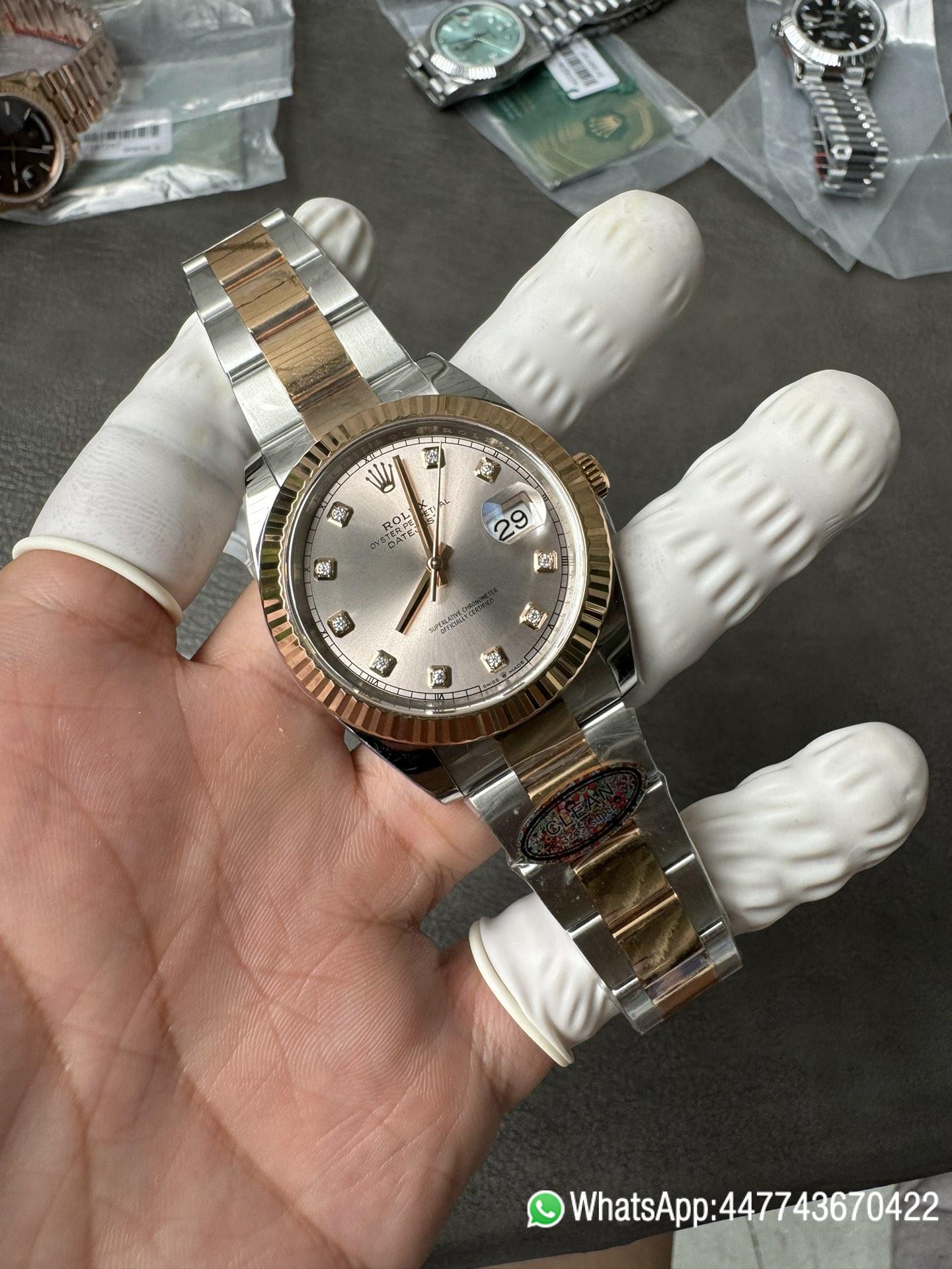 Super Clone DateJust 41mm 126333 Champagne Dial with Diamond Markers Two Tone Bracelet VR3235 01 Super Clone DateJust 41mm 126333 Champagne Dial with Diamond Markers Two Tone Bracelet VR3235 01