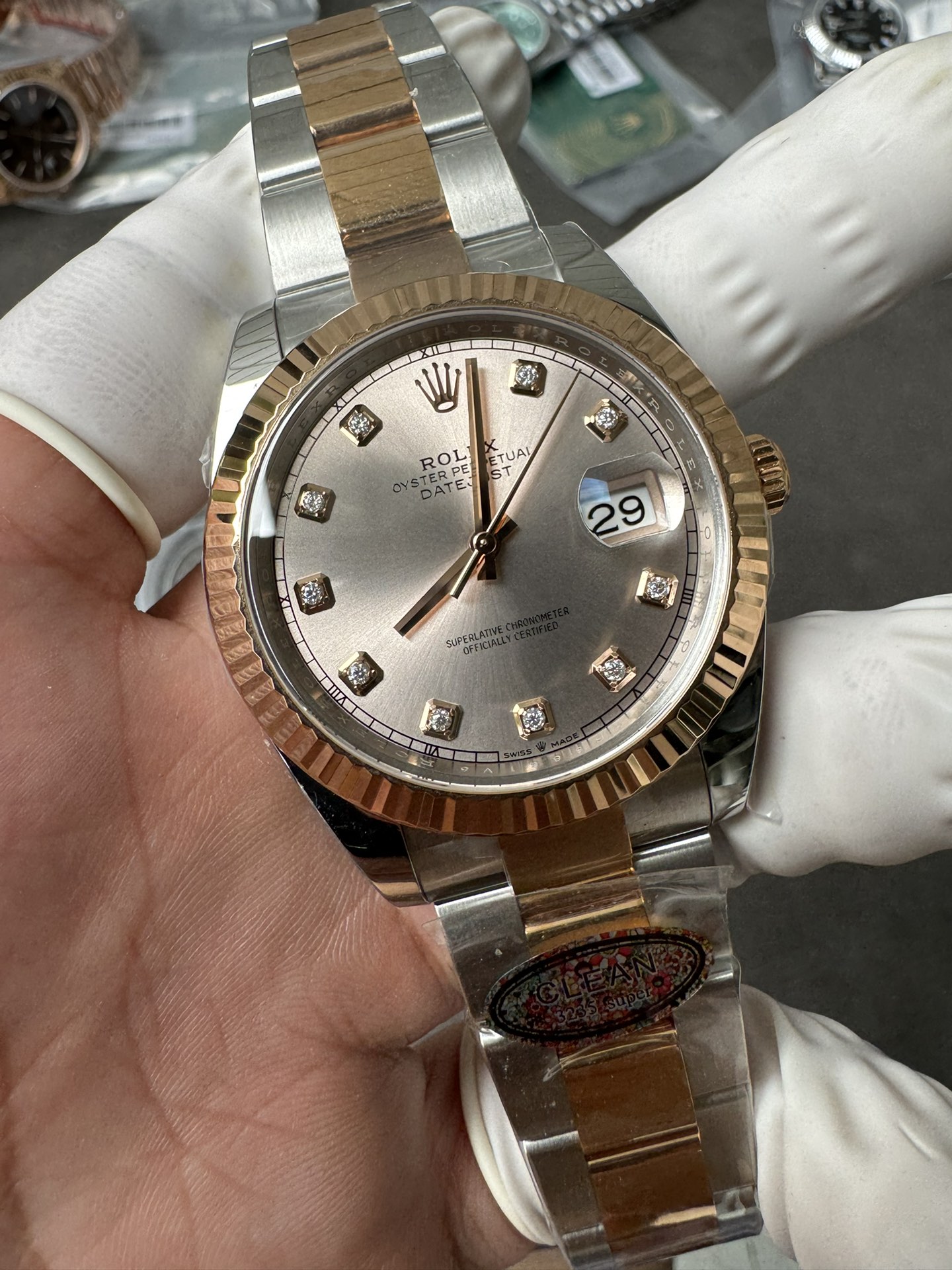Victory Factory DateJust 41mm 126333 Champagne Dial with Diamond Markers Two Tone Bracelet VR3235 02 Clean Factory DateJust 41mm 126333 Champagne Dial with Diamond Markers Two Tone Bracelet VR3235 02