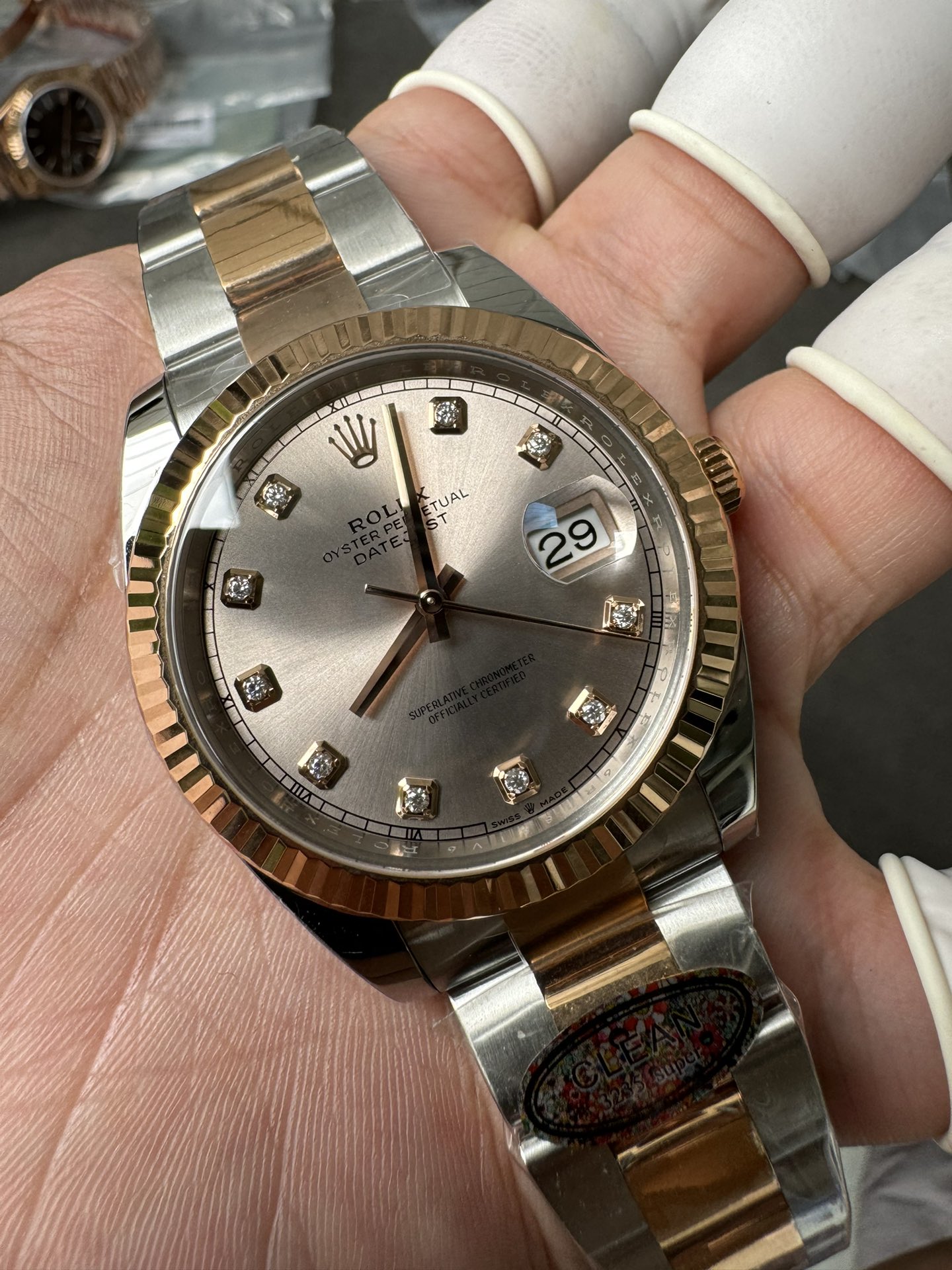 Victory Factory DateJust 41mm 126333 Champagne Dial with Diamond Markers Two Tone Bracelet VR3235 04 Clean Factory DateJust 41mm 126333 Champagne Dial with Diamond Markers Two Tone Bracelet VR3235 04