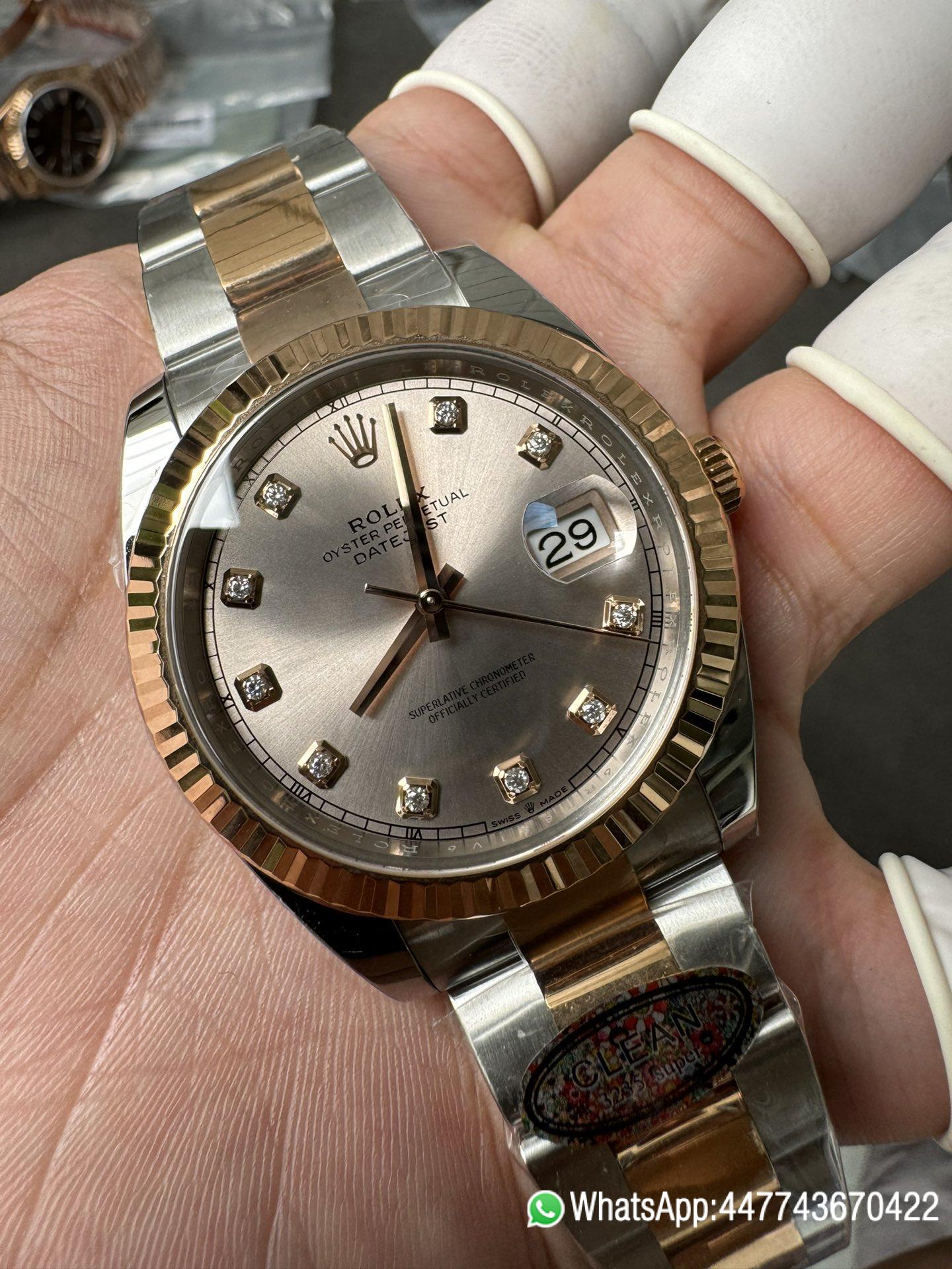 Super Clone DateJust 41mm 126333 Champagne Dial with Diamond Markers Two Tone Bracelet VR3235 04 Super Clone DateJust 41mm 126333 Champagne Dial with Diamond Markers Two Tone Bracelet VR3235 04