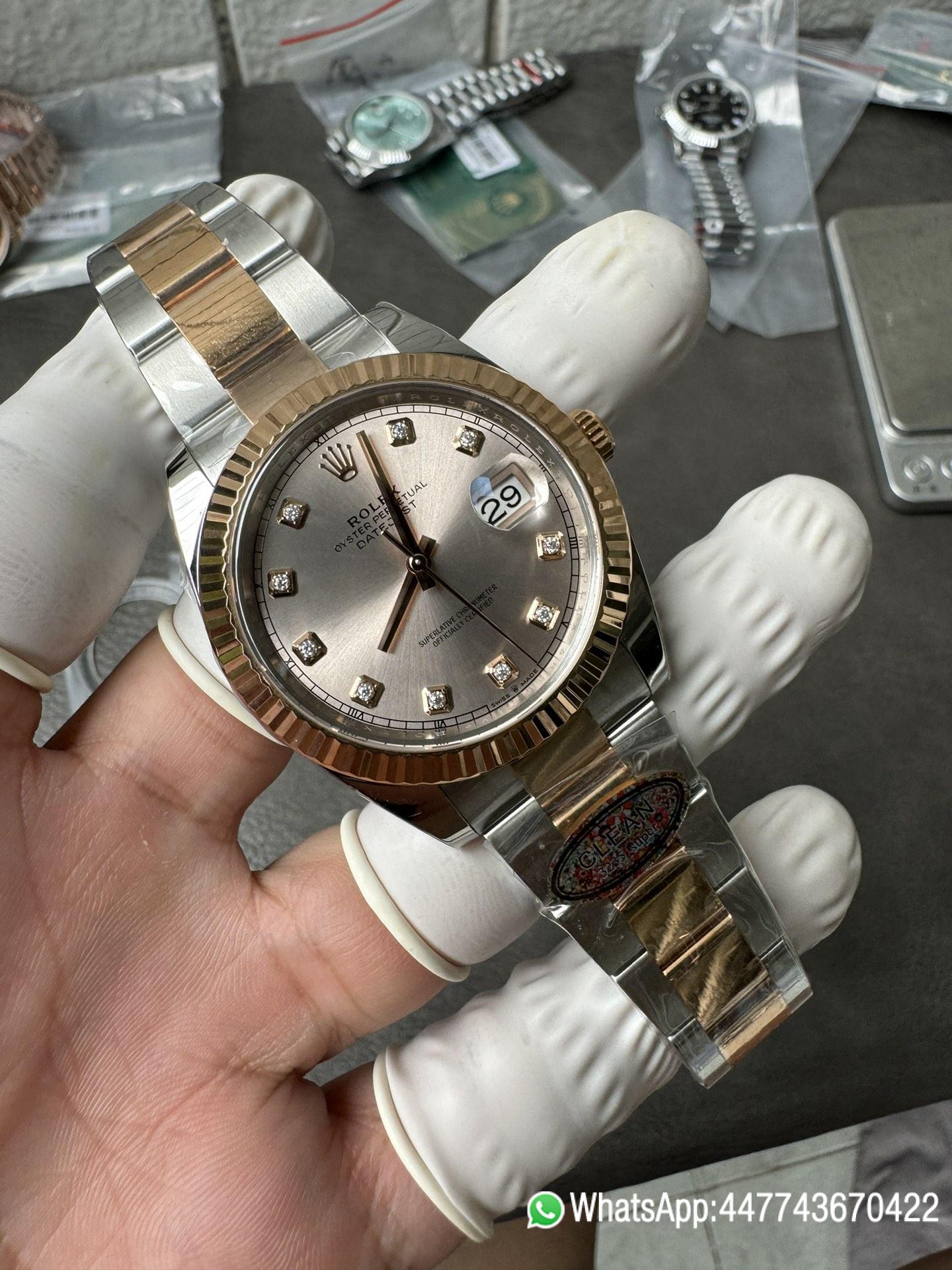 Super Clone DateJust 41mm 126333 Champagne Dial with Diamond Markers Two Tone Bracelet VR3235 05 Super Clone DateJust 41mm 126333 Champagne Dial with Diamond Markers Two Tone Bracelet VR3235 05