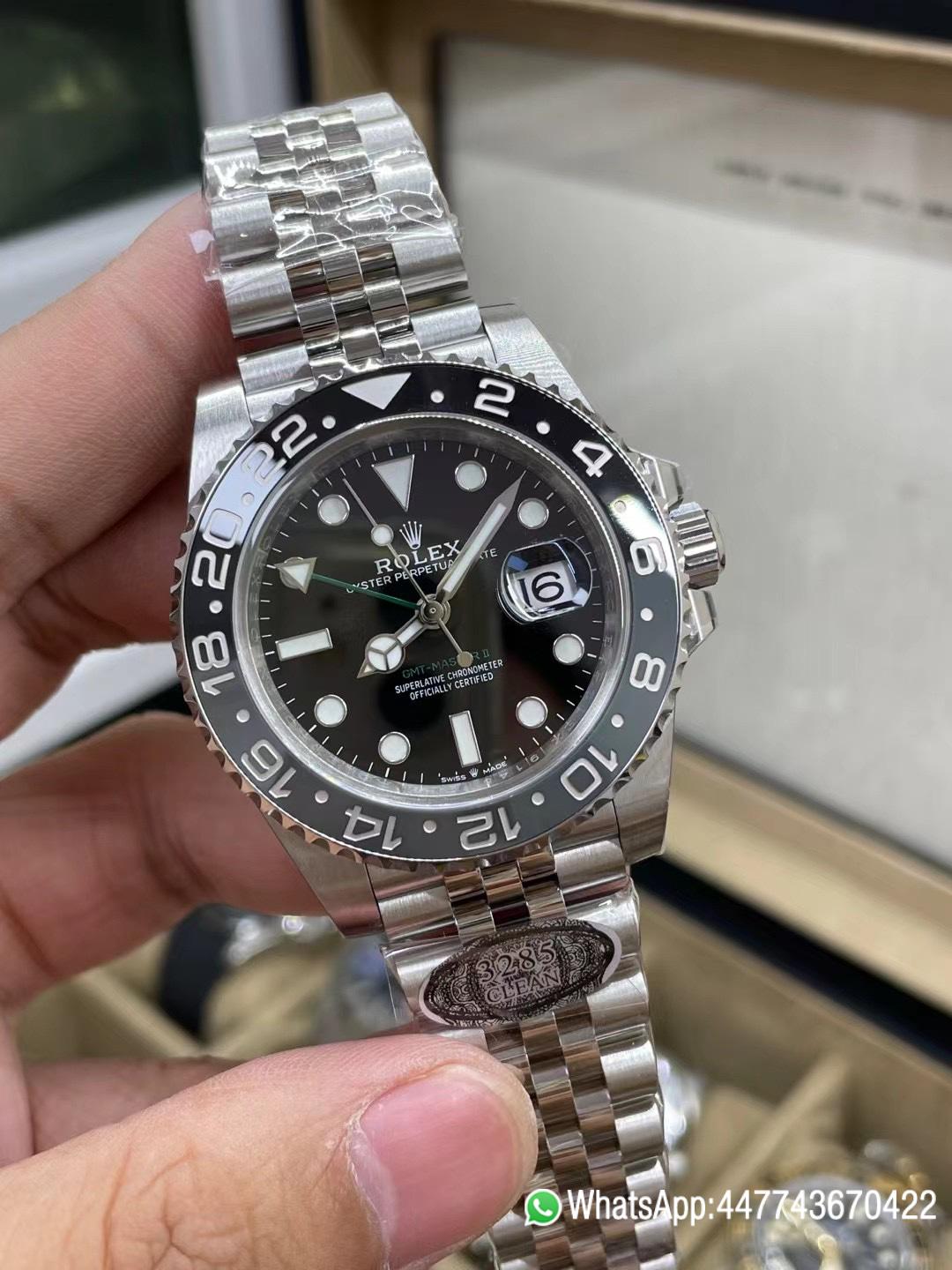 Super Clone GMT Master II 126710GRNR Black Gray Ceramic Bezel 904L Oystersteel Jubilee Strap DD3285 Movement 01 Super Clone GMT Master II 126710GRNR Black Gray Ceramic Bezel 904L Oystersteel Jubilee Strap DD3285 Movement 01