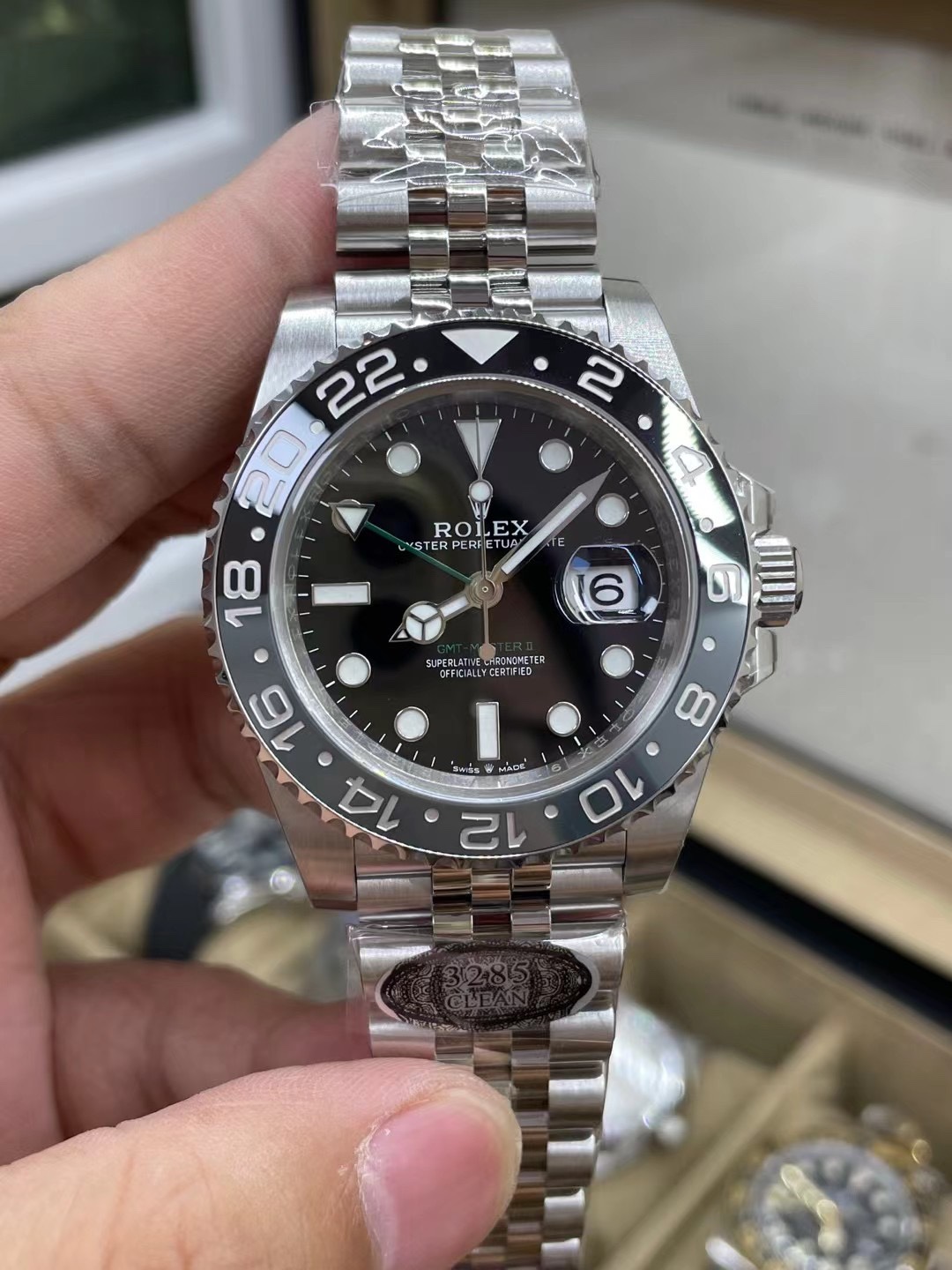 Victory Factory GMT Master II 126710GRNR Black Gray Ceramic Bezel 904L Oystersteel Jubilee Strap DD3285 Movement 02 Clean Factory GMT Master II 126710GRNR Black Gray Ceramic Bezel 904L Oystersteel Jubilee Strap DD3285 Movement 02