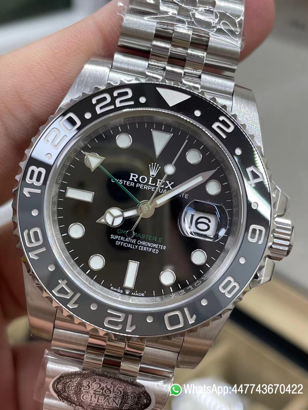 Super Clone GMT Master II 126710GRNR Black Gray Ceramic Bezel 904L Oystersteel Jubilee Strap DD3285 Movement 03 Super Clone GMT Master II 126710GRNR Black Gray Ceramic Bezel 904L Oystersteel Jubilee Strap DD3285 Movement 03