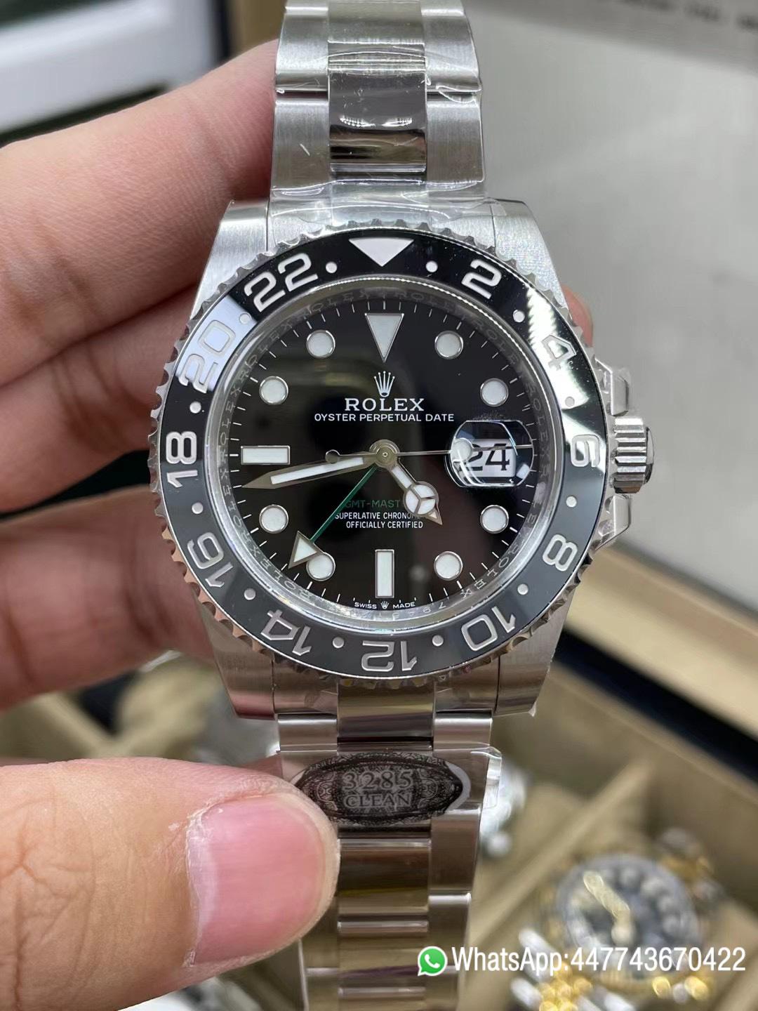 Super Clone GMT Master II 126710GRNR Black Gray Ceramic Bezel 904L Oystersteel Oyster Strap DD3285 Movement 02 Super Clone GMT Master II 126710GRNR Black Gray Ceramic Bezel 904L Oystersteel Oyster Strap DD3285 Movement 02