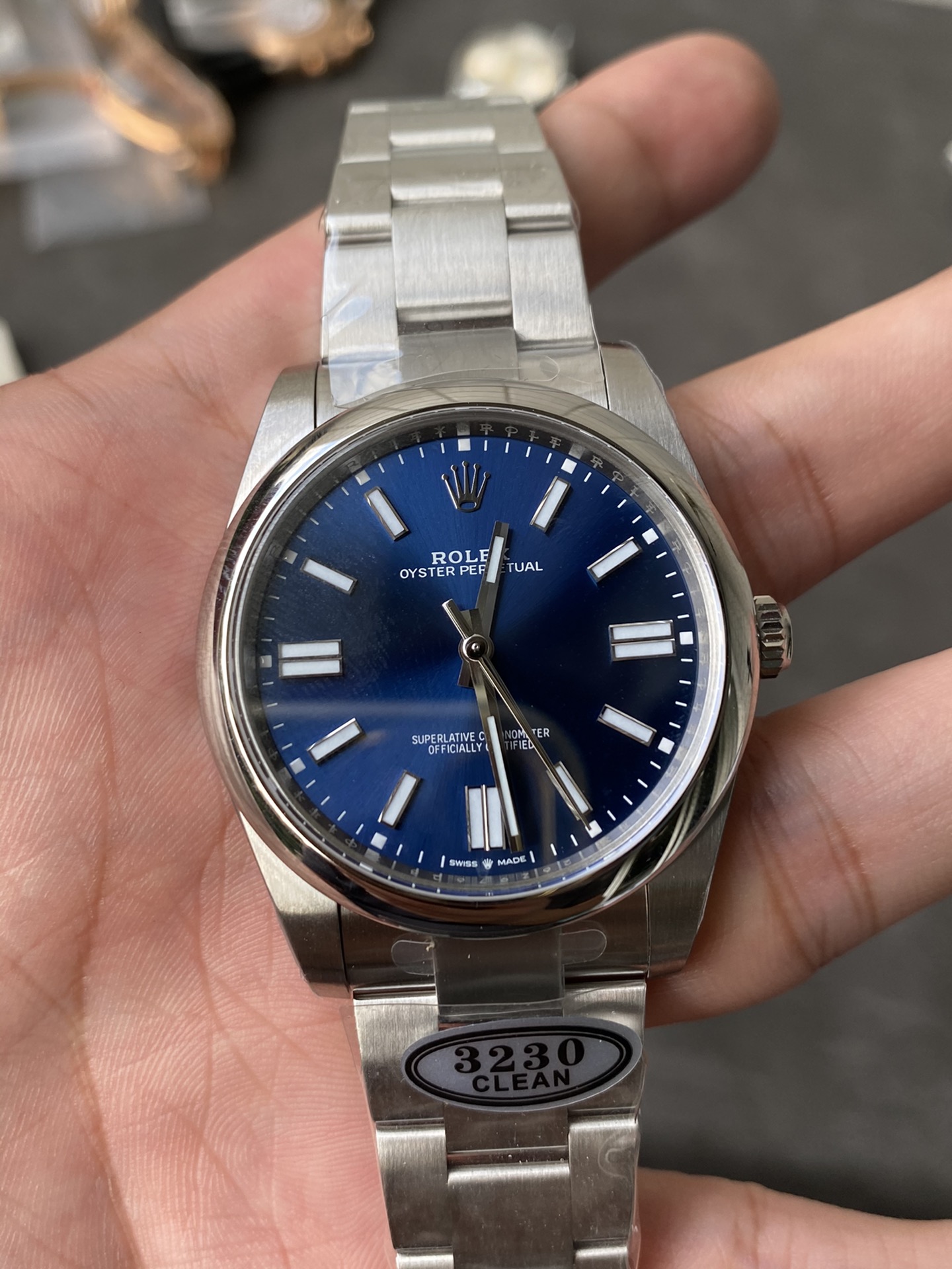 Victory Factory Rolex Oyster Perpetual 124300 Blue Dial 41mm CF OP 904L OysterSteel Case Bracelet VR3230 Movement 01 Clean Factory Rolex Oyster Perpetual 124300 Blue Dial 41mm CF OP 904L OysterSteel Case Bracelet VR3230 Movement 01