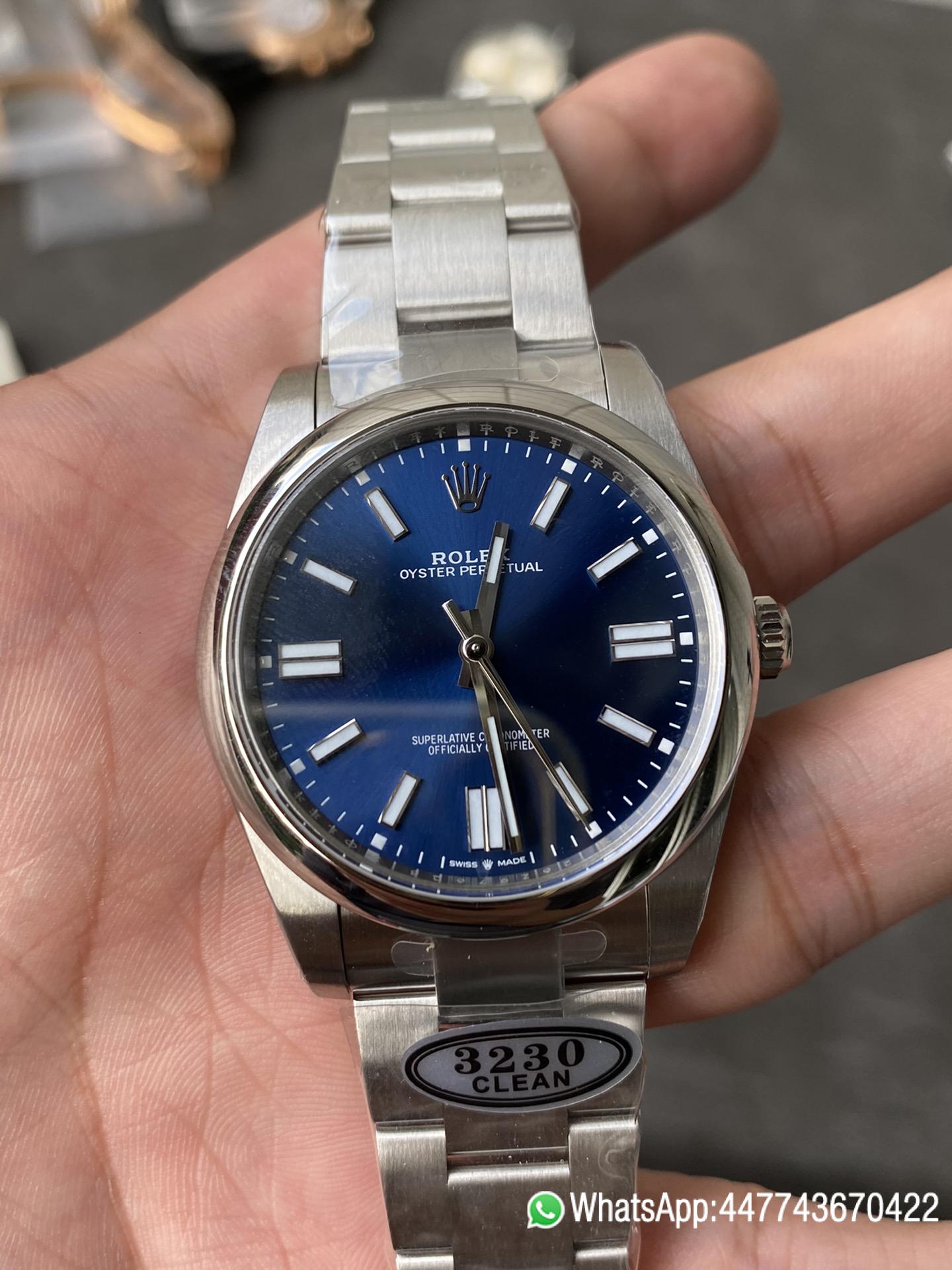 Super Clone Rolex Oyster Perpetual 124300 Blue Dial 41mm CF OP 904L OysterSteel Case Bracelet VR3230 Movement 01 Super Clone Rolex Oyster Perpetual 124300 Blue Dial 41mm CF OP 904L OysterSteel Case Bracelet VR3230 Movement 01