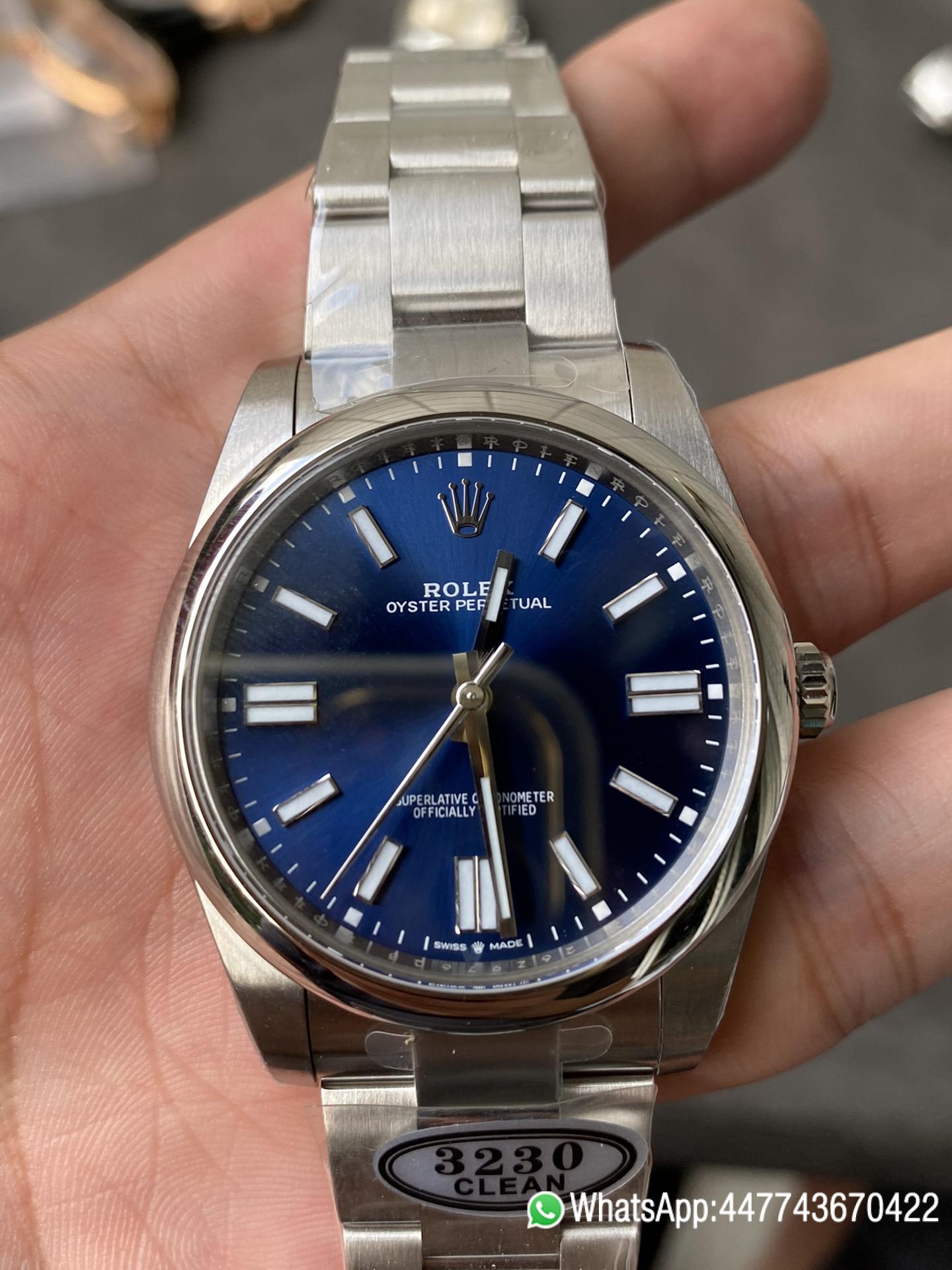 Super Clone Rolex Oyster Perpetual 124300 Blue Dial 41mm CF OP 904L OysterSteel Case Bracelet VR3230 Movement 02 Super Clone Rolex Oyster Perpetual 124300 Blue Dial 41mm CF OP 904L OysterSteel Case Bracelet VR3230 Movement 02