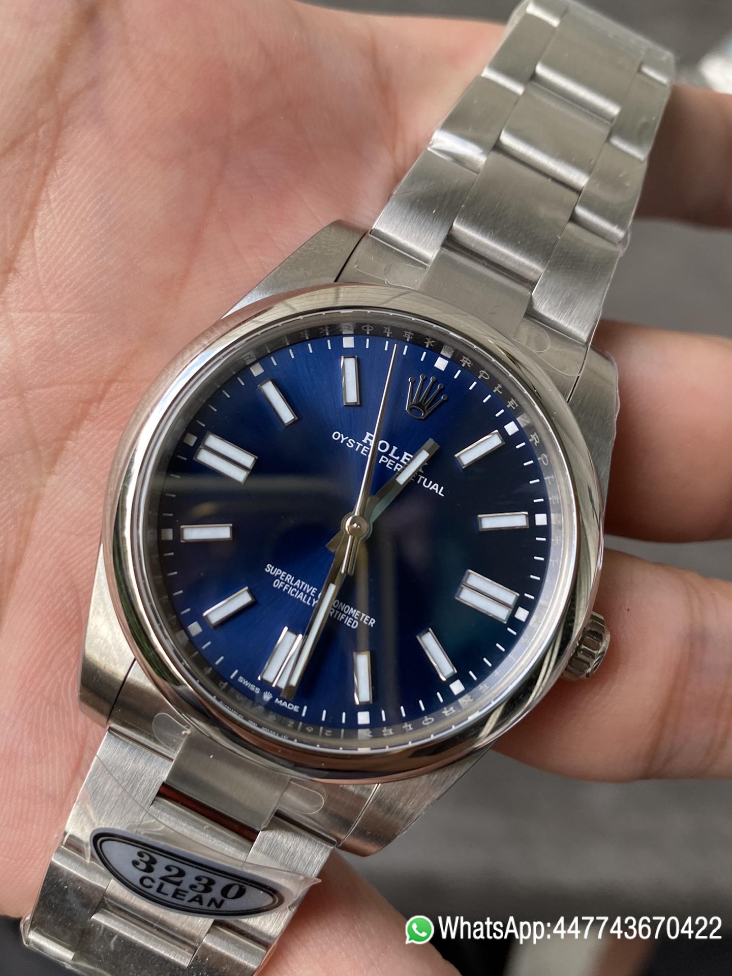 Super Clone Rolex Oyster Perpetual 124300 Blue Dial 41mm CF OP 904L OysterSteel Case Bracelet VR3230 Movement 03 Super Clone Rolex Oyster Perpetual 124300 Blue Dial 41mm CF OP 904L OysterSteel Case Bracelet VR3230 Movement 03