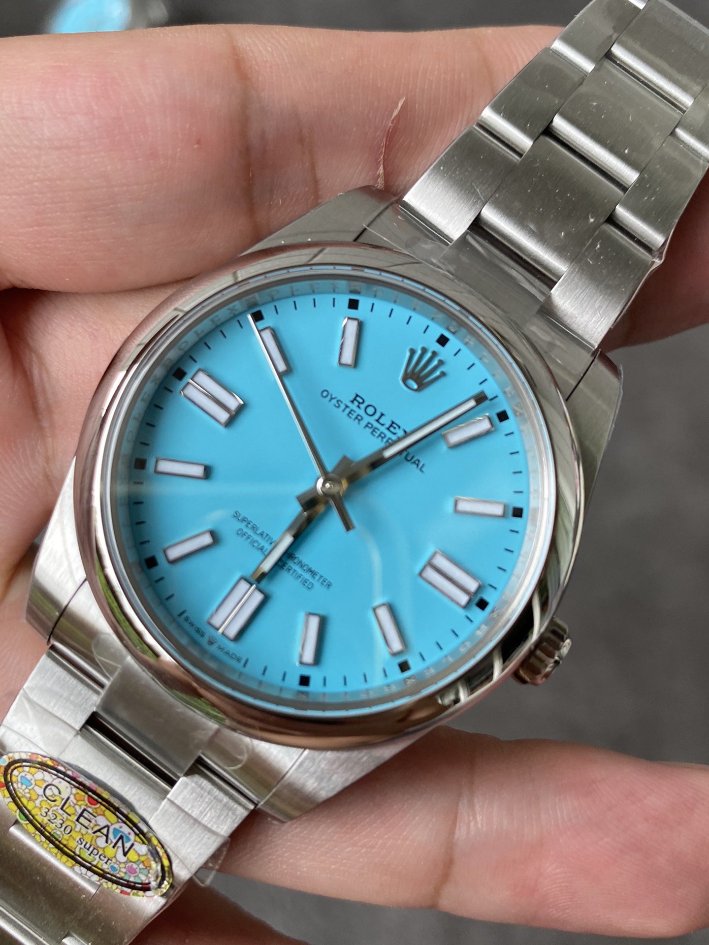 Victory Factory Rolex Oyster Perpetual 124300 CF OP 41mm 904L Steel Tiffany Blue Dial VR3230 Movement 04 Clean Factory Rolex Oyster Perpetual 124300 CF OP 41mm 904L Steel Tiffany Blue Dial VR3230 Movement 04
