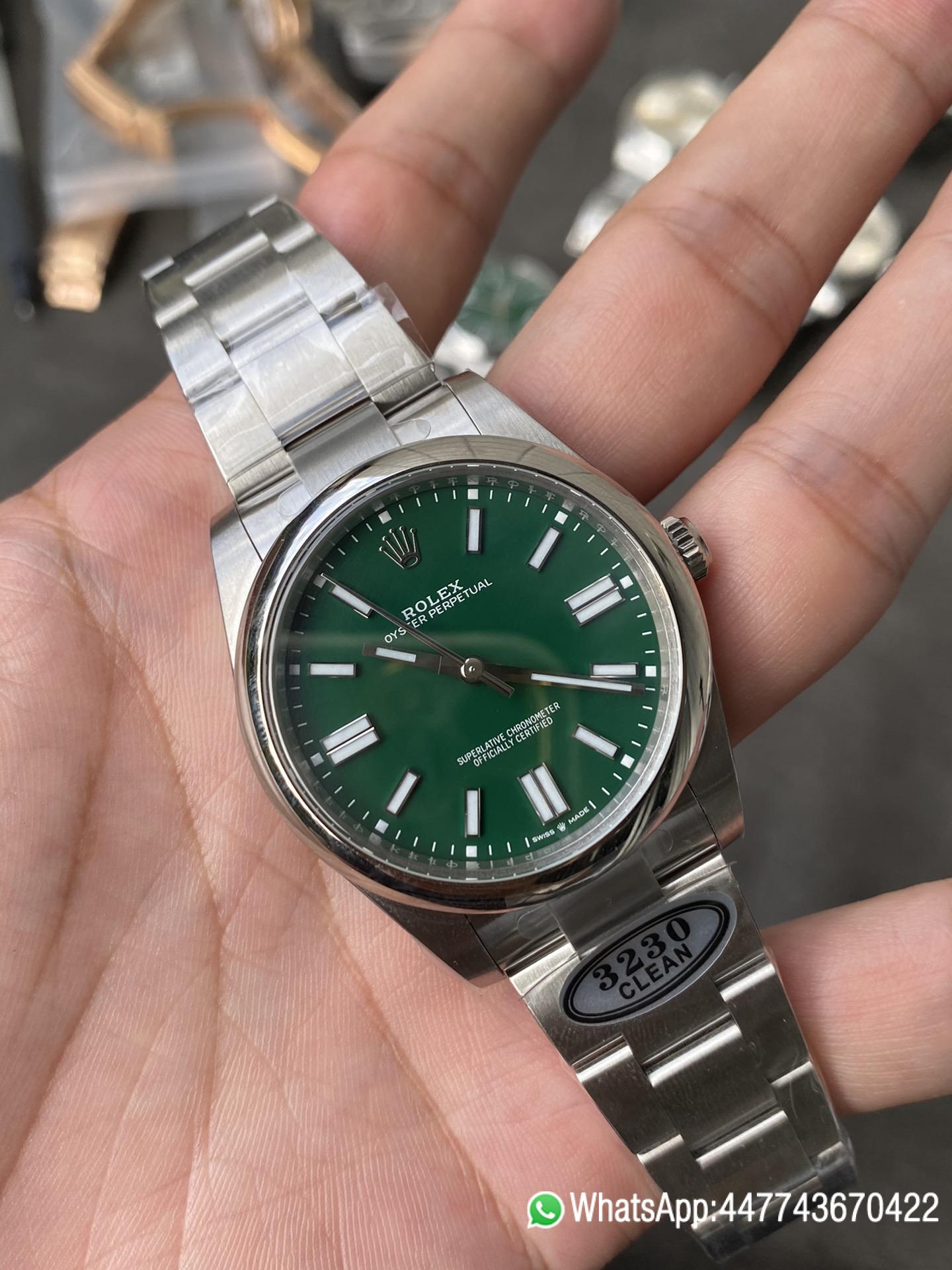 Super Clone Rolex Oyster Perpetual 124300 CP OP 41mm Green Dial 904L Steel VR3230 Movement 03 Super Clone Rolex Oyster Perpetual 124300 CP OP 41mm Green Dial 904L Steel VR3230 Movement 03