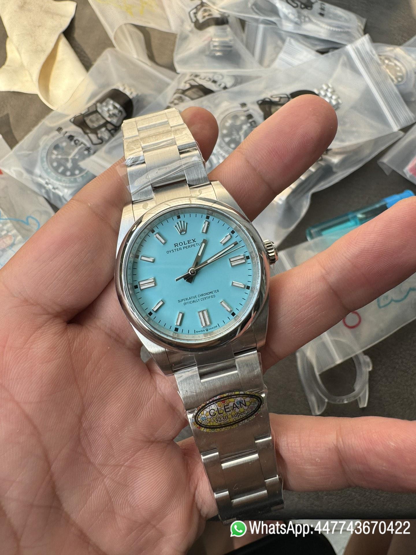 Super Clone Rolex Oyster Perpetual 126000 36mm Tiffany Blue Dial 904L Steel VR3230 CF OP 01 Super Clone Rolex Oyster Perpetual 126000 36mm Tiffany Blue Dial 904L Steel VR3230 CF OP 01