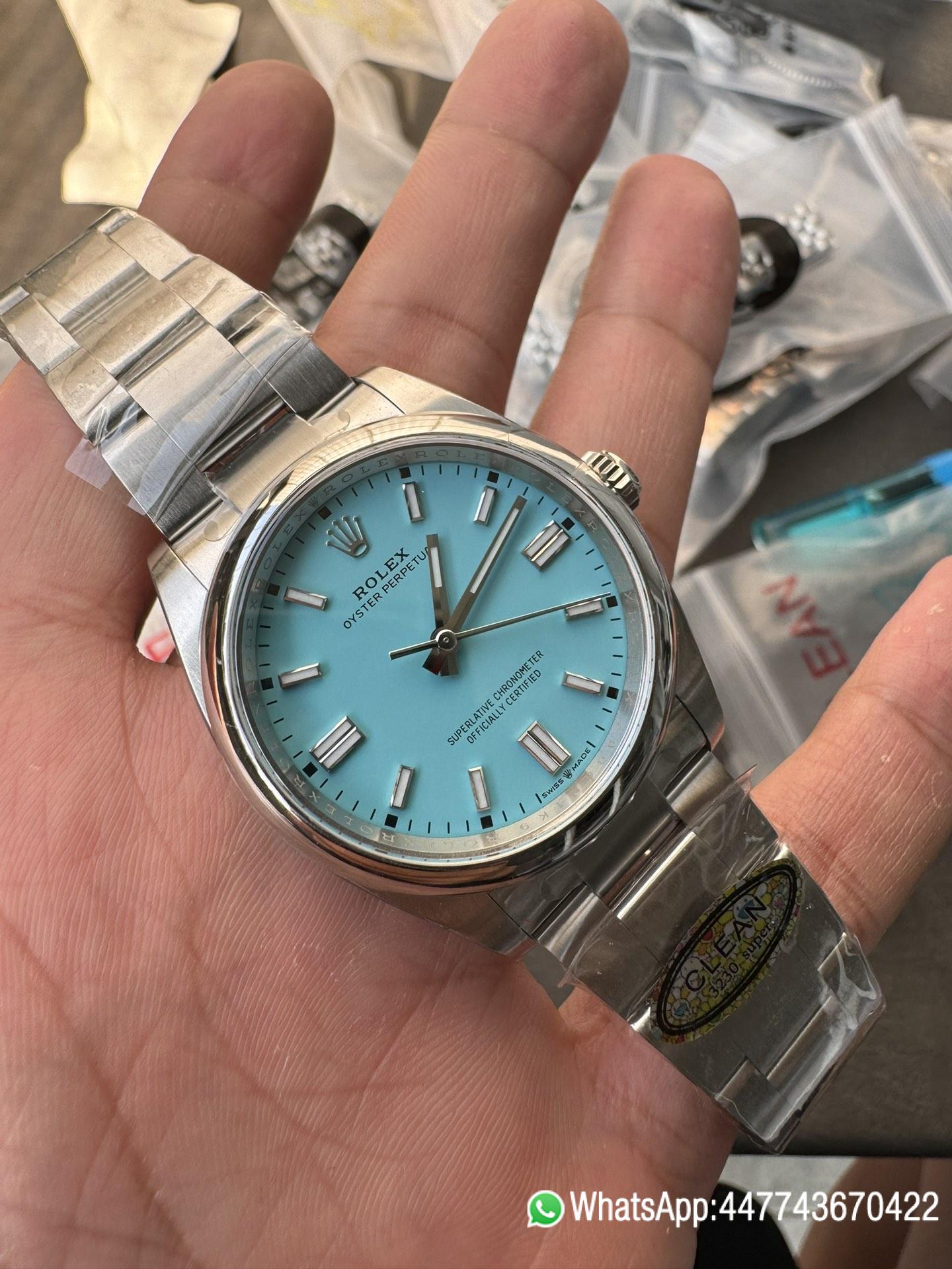 Super Clone Rolex Oyster Perpetual 126000 36mm Tiffany Blue Dial 904L Steel VR3230 CF OP 04 Super Clone Rolex Oyster Perpetual 126000 36mm Tiffany Blue Dial 904L Steel VR3230 CF OP 04