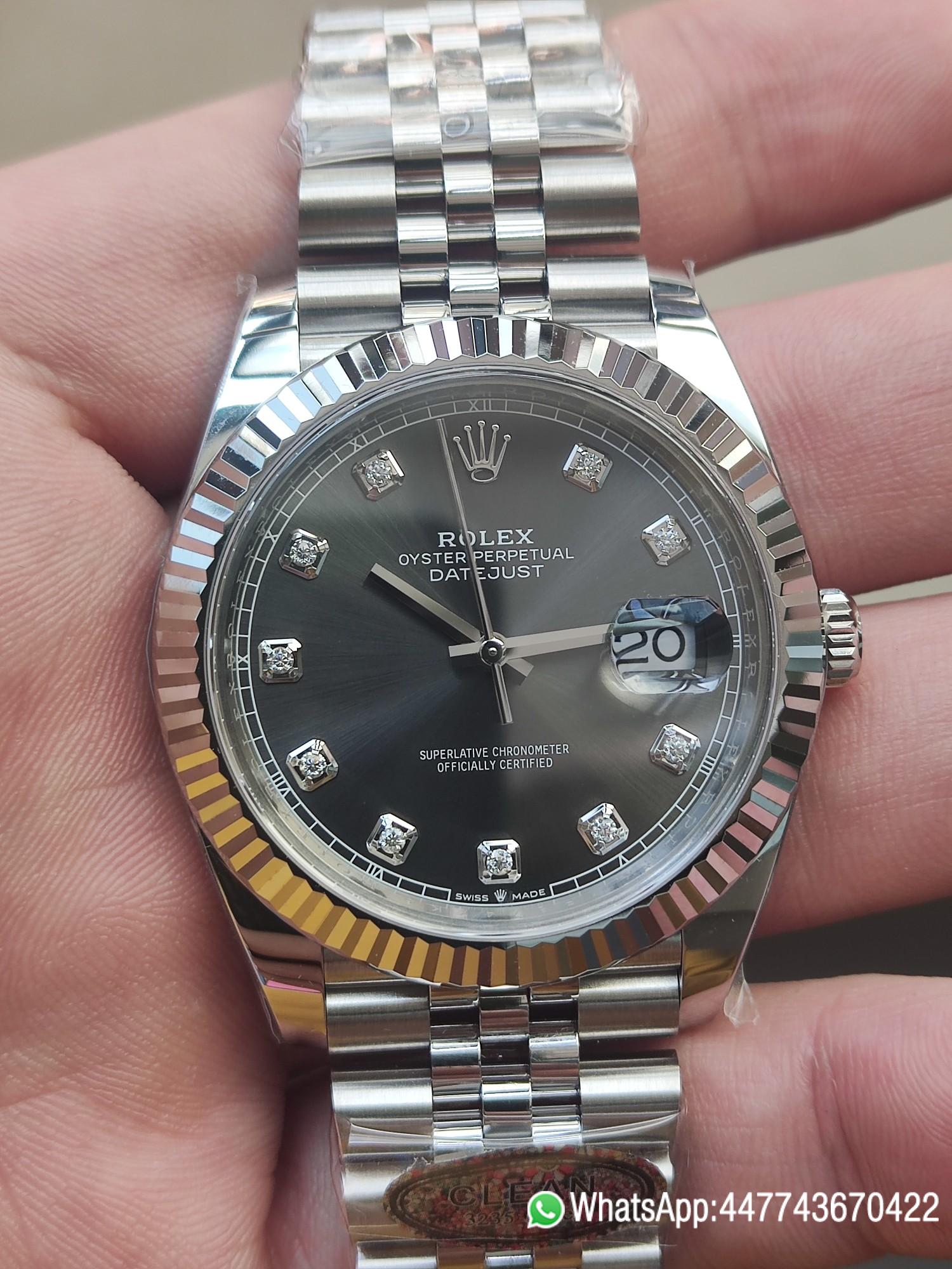 Super Clone Watch CF DateJust 41mm 126334 904L Steel Grey Dial with Diamonds Markers on Jubilee Bracelet VR3235 Movement 01 Super Clone Watch CF DateJust 41mm 126334 904L Steel Grey Dial with Diamonds Markers on Jubilee Bracelet VR3235 Movement 01