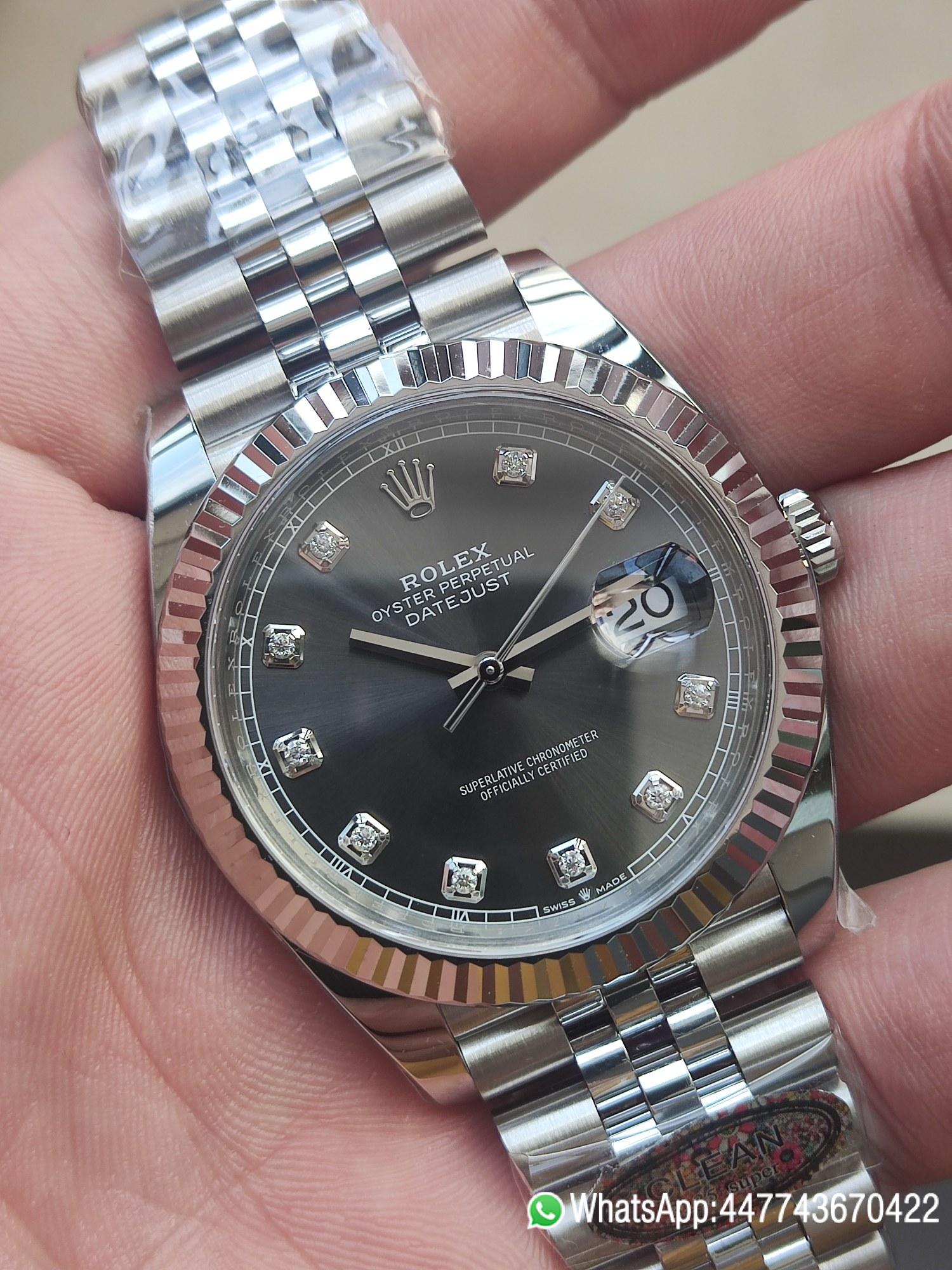 Super Clone Watch CF DateJust 41mm 126334 904L Steel Grey Dial with Diamonds Markers on Jubilee Bracelet VR3235 Movement 03 Super Clone Watch CF DateJust 41mm 126334 904L Steel Grey Dial with Diamonds Markers on Jubilee Bracelet VR3235 Movement 03